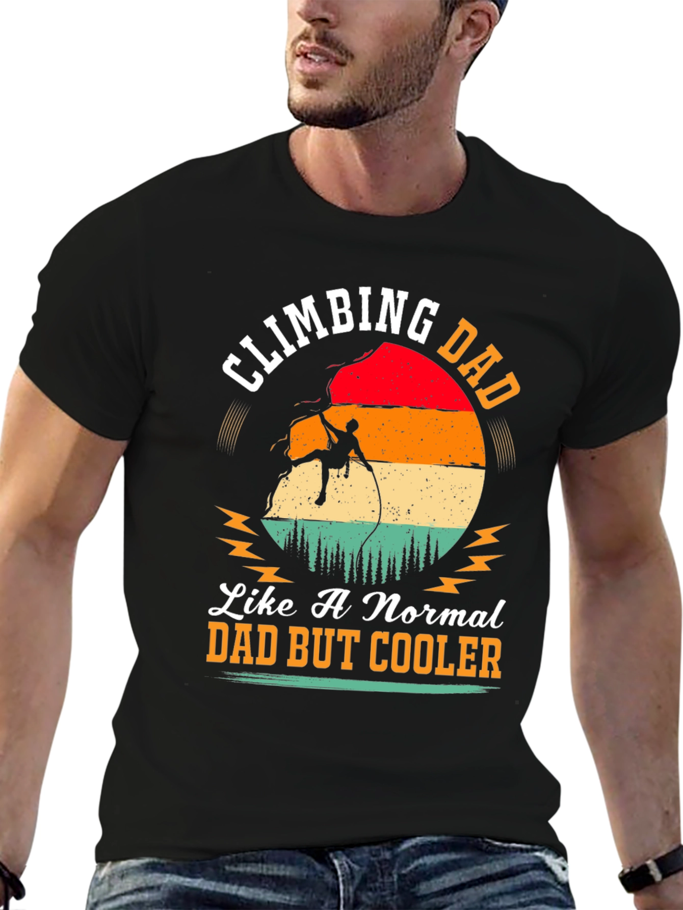 Climbing Dad Graphic Tee - Cool Fathers Day Gift