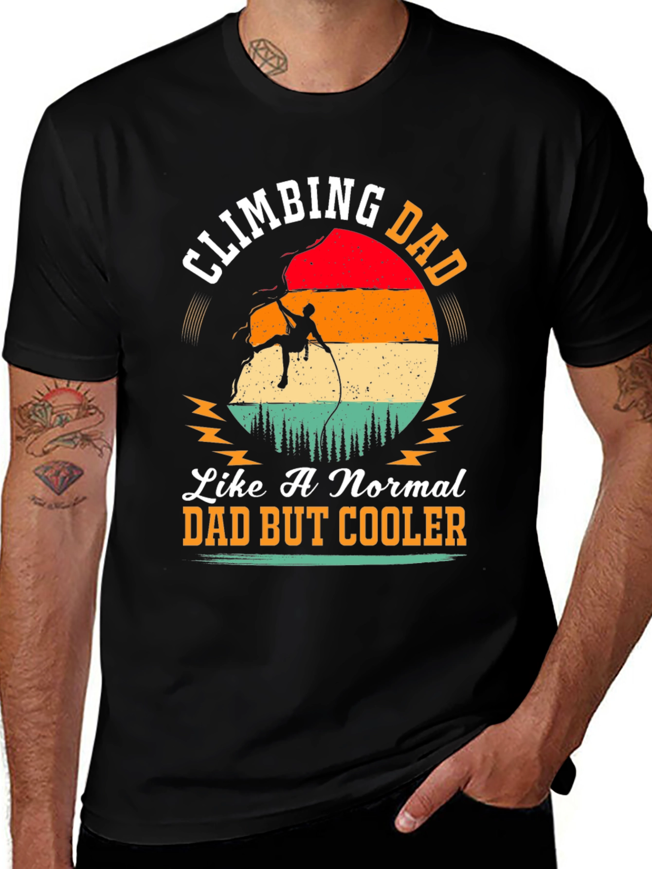 Climbing Dad Graphic Tee - Cool Fathers Day Gift