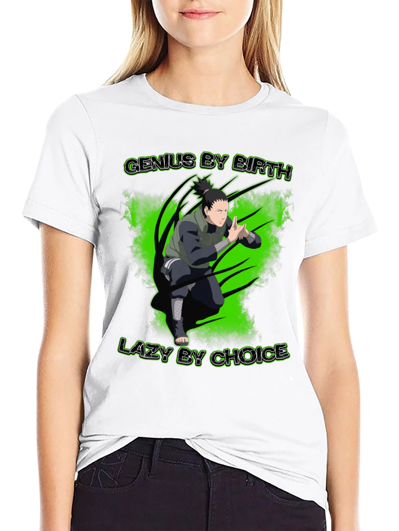 Genius By Birth Lazy By Choice Black Graphic Tee