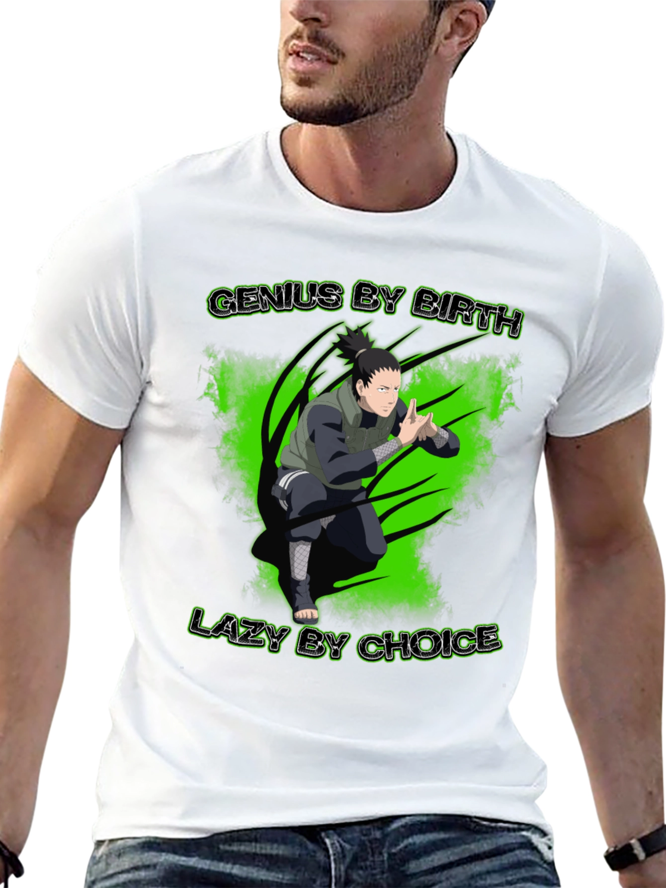 Genius By Birth Lazy By Choice Black Graphic Tee