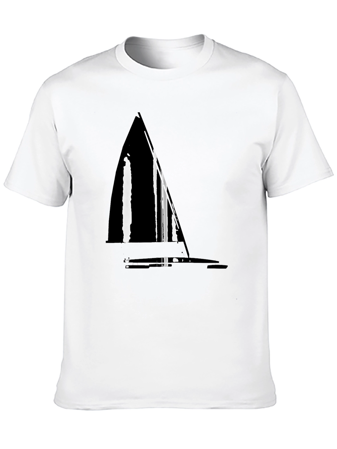 Nautical Sailboat Graphic Tee - Stylish Black T-Shirt