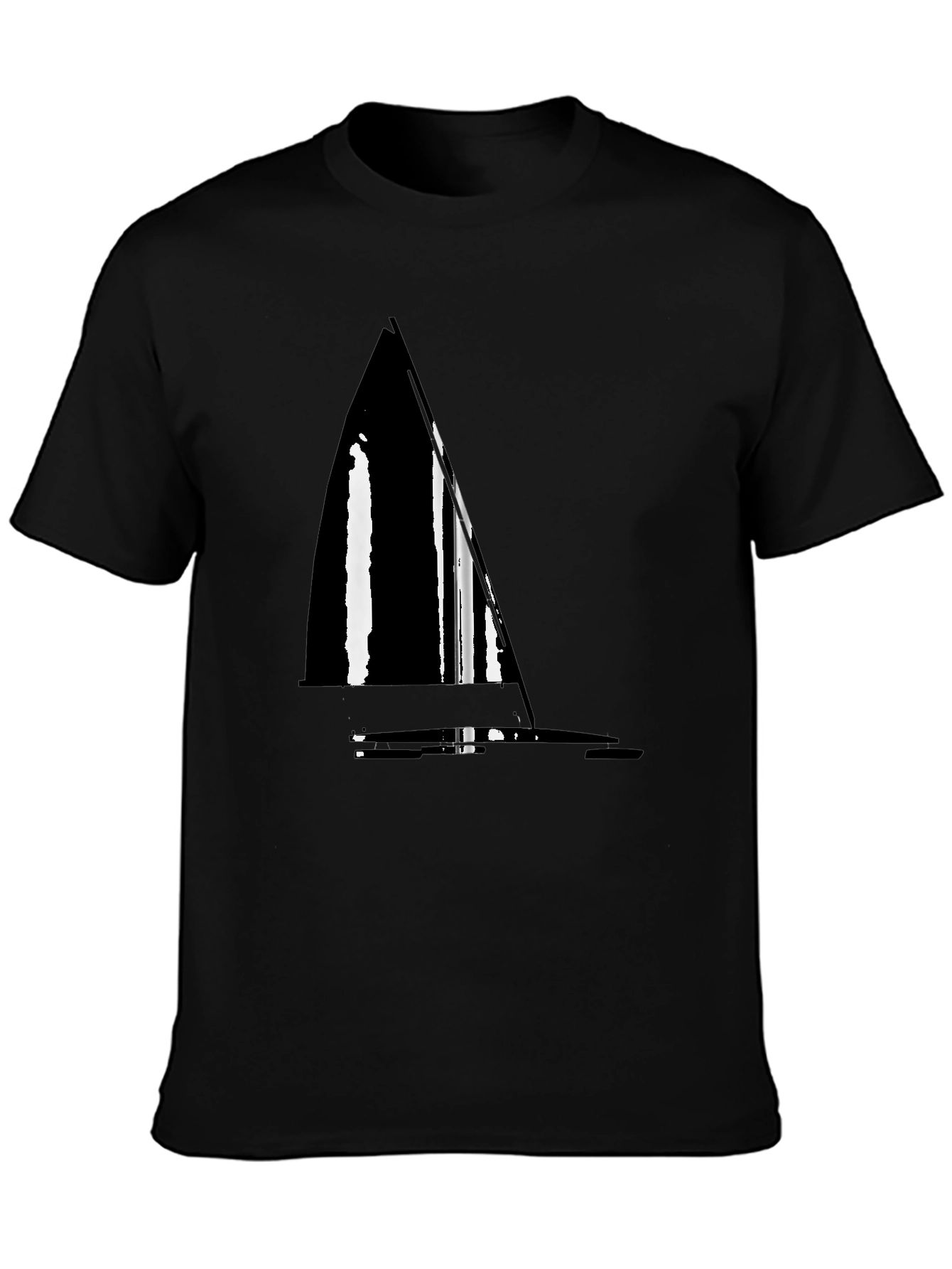 Nautical Sailboat Graphic Tee - Stylish Black T-Shirt