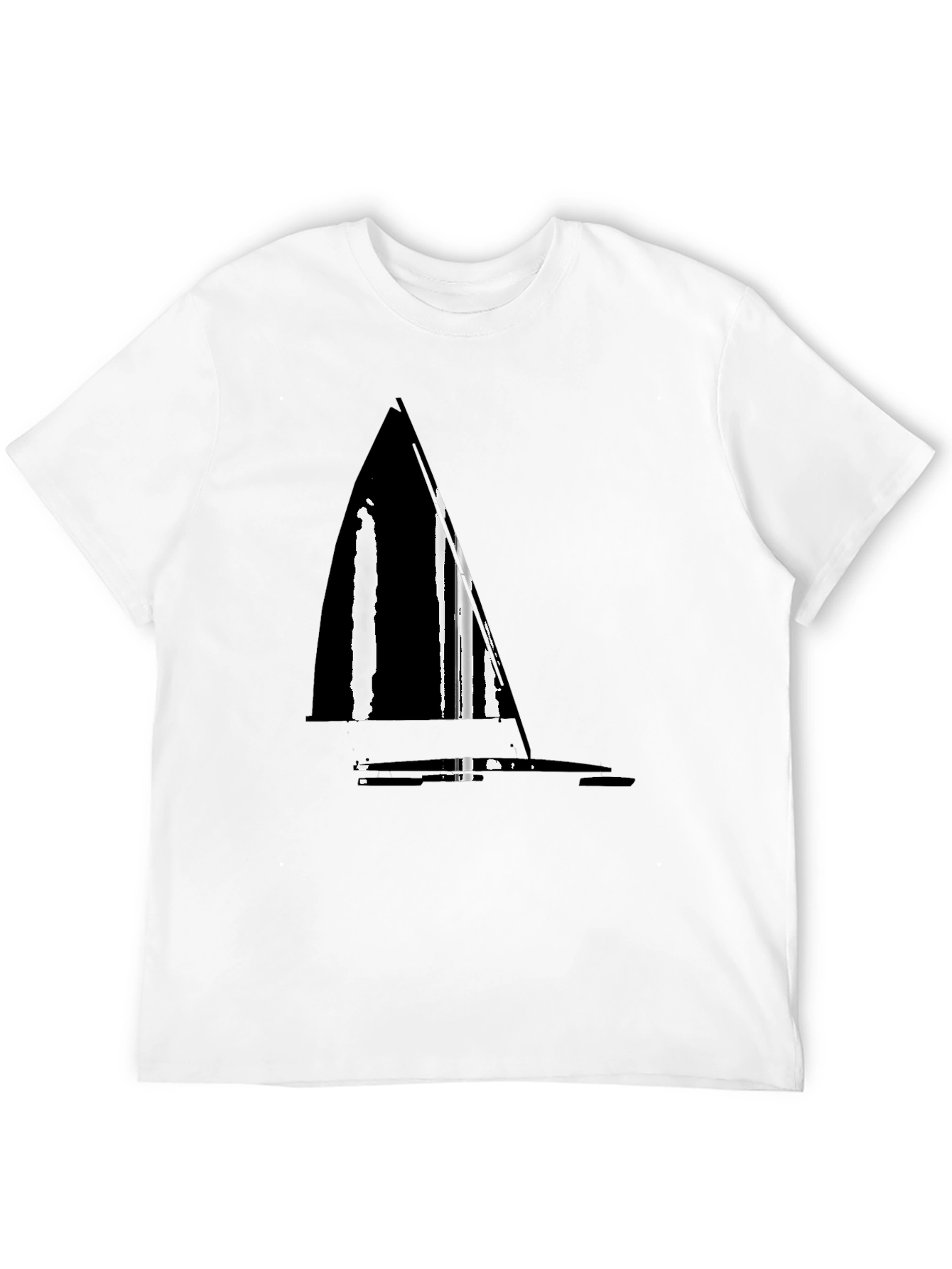 Nautical Sailboat Graphic Tee - Stylish Black T-Shirt