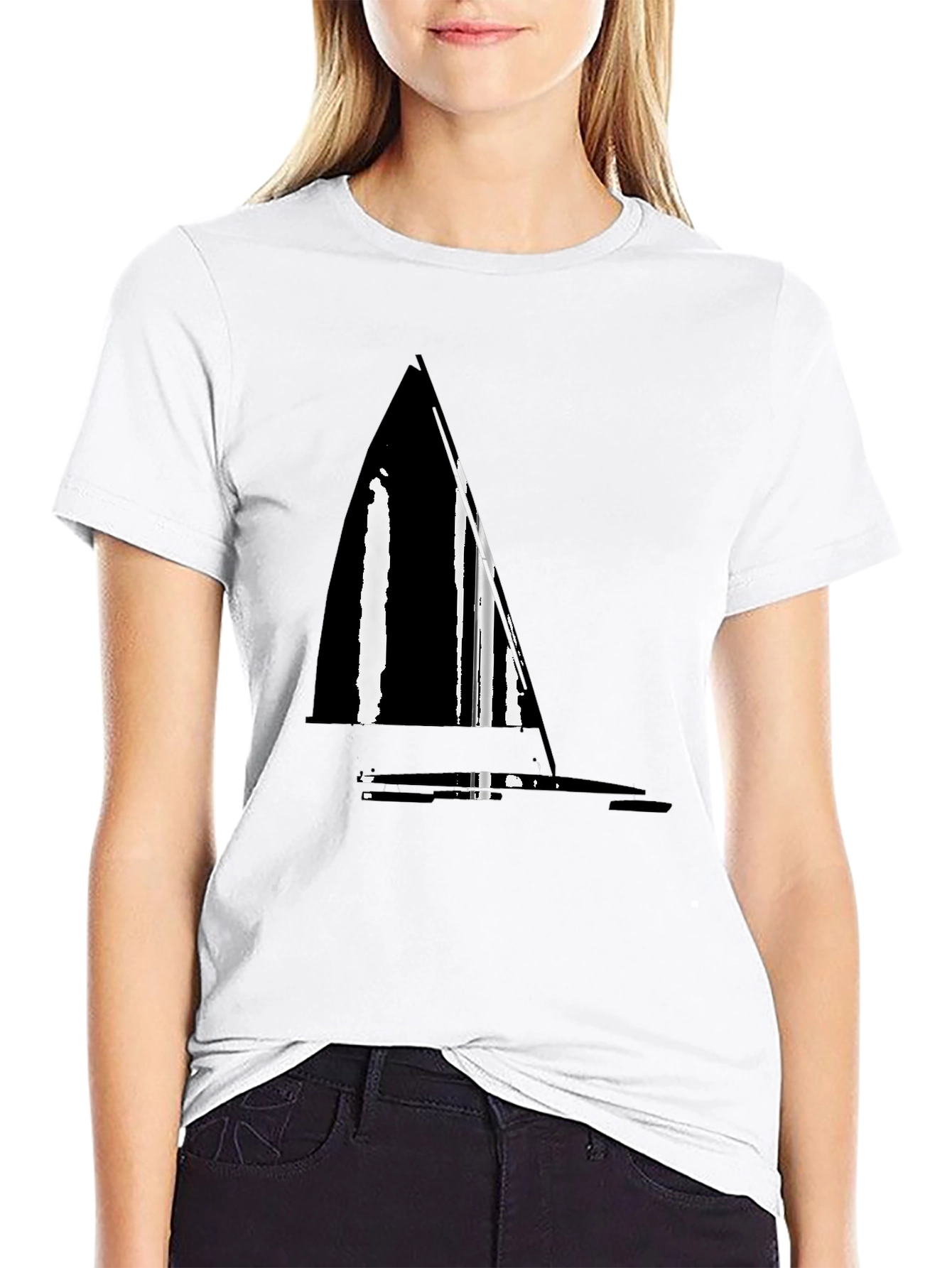 Nautical Sailboat Graphic Tee - Stylish Black T-Shirt