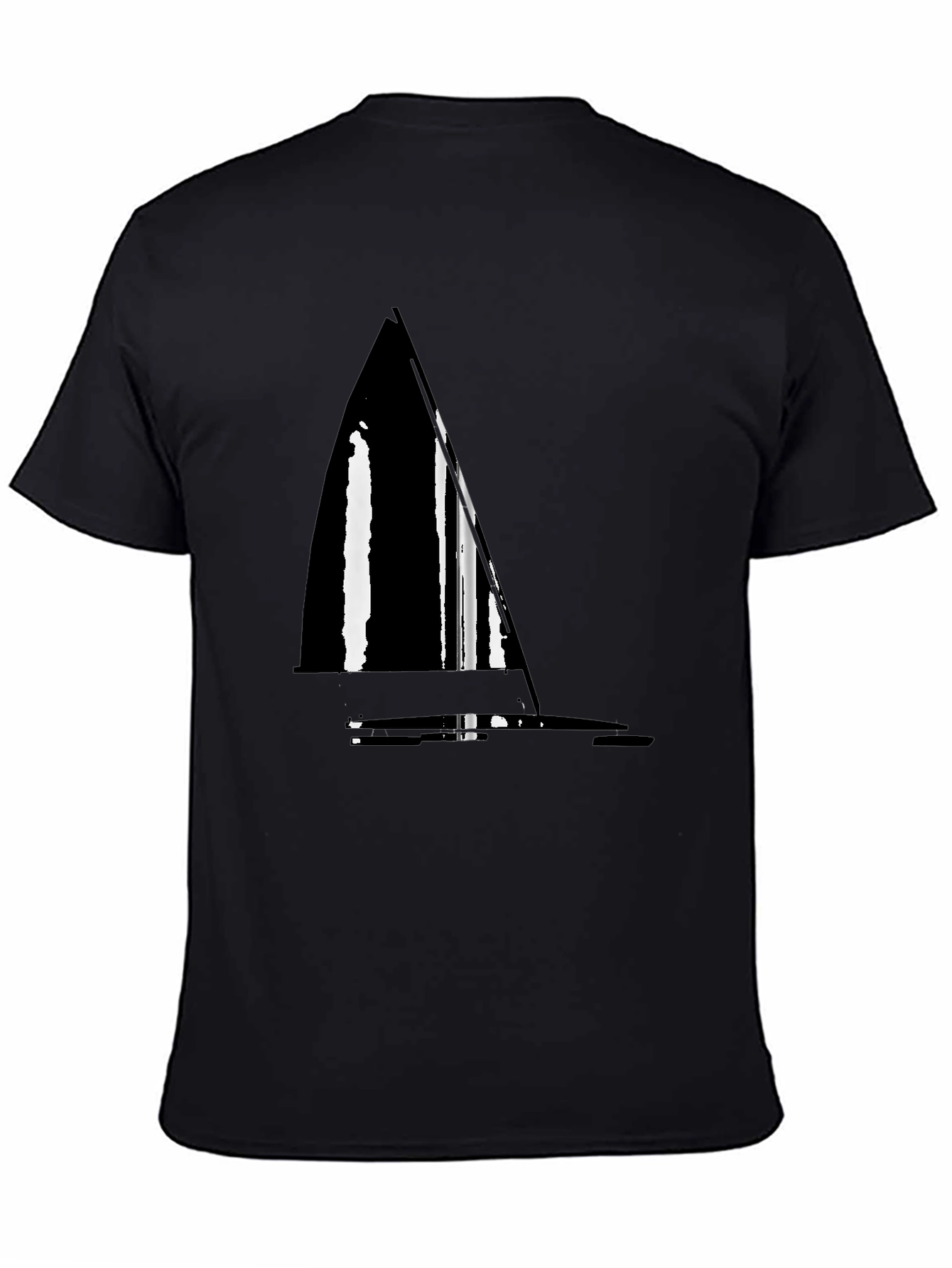 Nautical Sailboat Graphic Tee - Stylish Black T-Shirt
