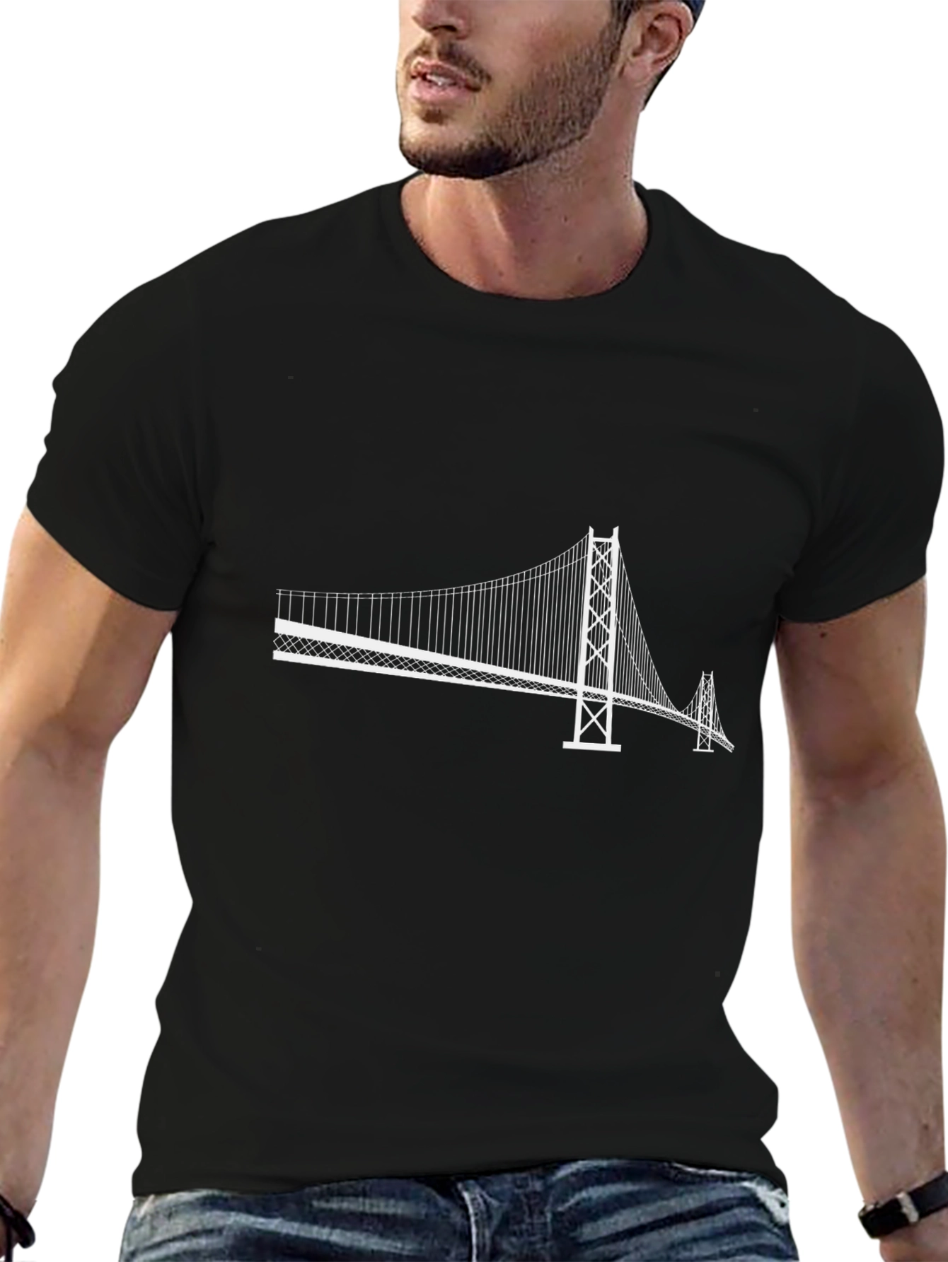 Modern Bridge Graphic Tee - Black