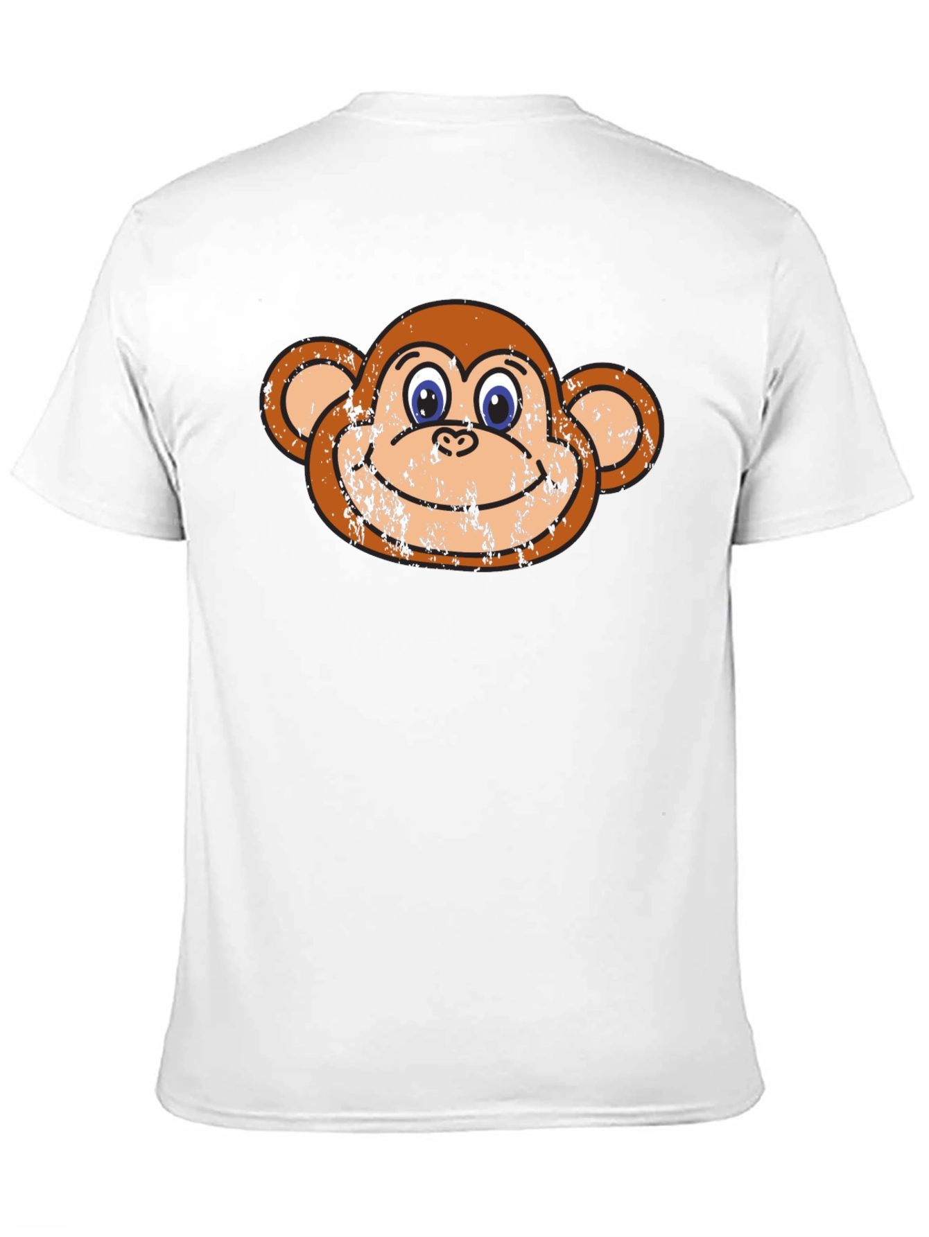 Funny Monkey Face Graphic Tee - Black Cotton T-Shirt