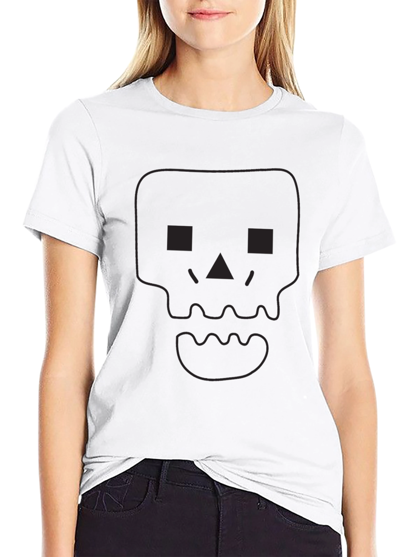 Pixel Skull Black Graphic Tee