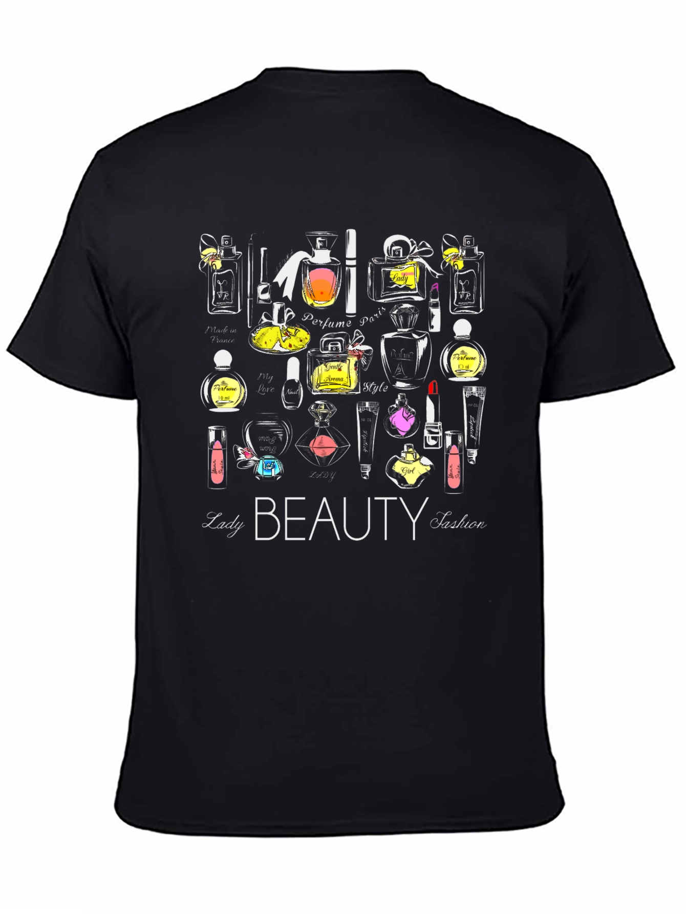 Beauty Fashion T-Shirt - Ladys Perfume & Makeup Design
