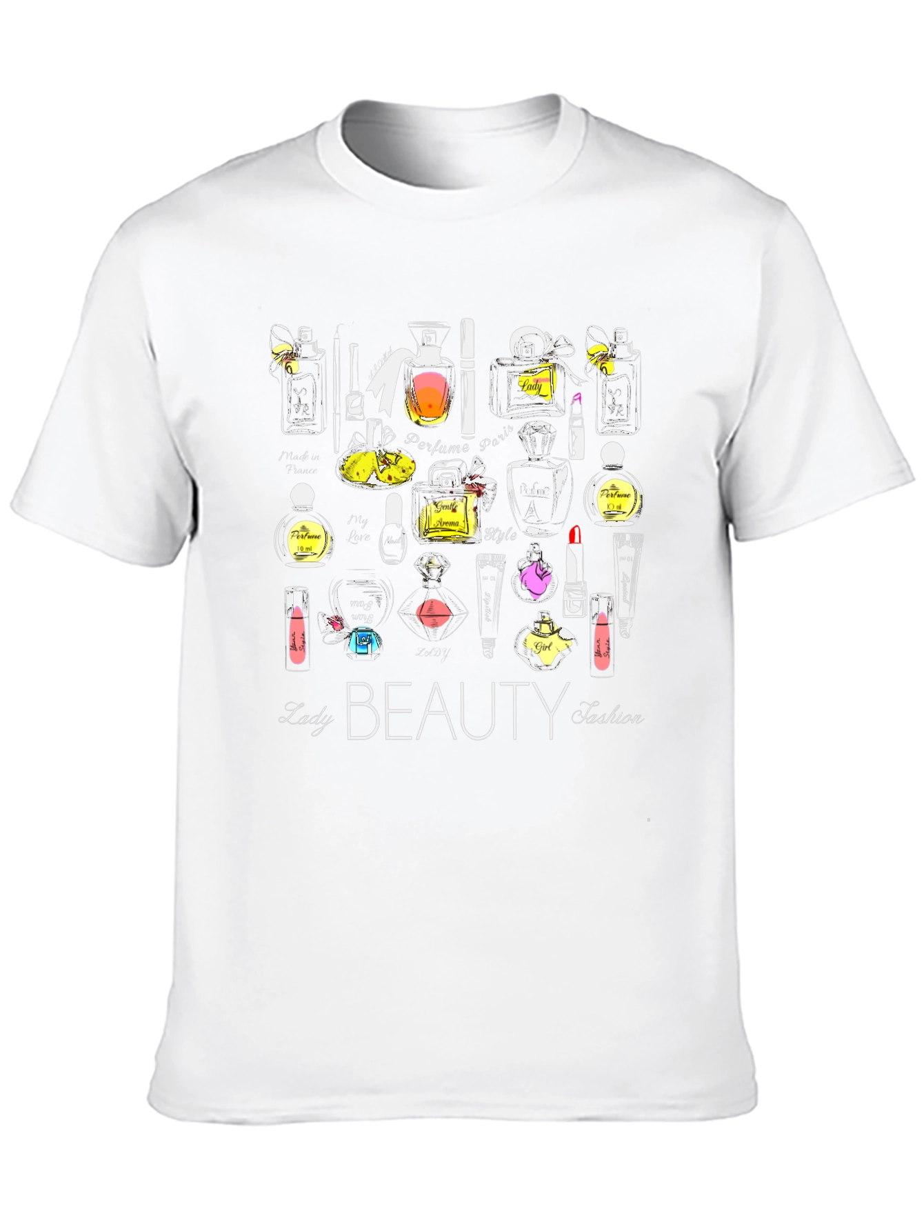 Beauty Fashion T-Shirt - Ladys Perfume & Makeup Design