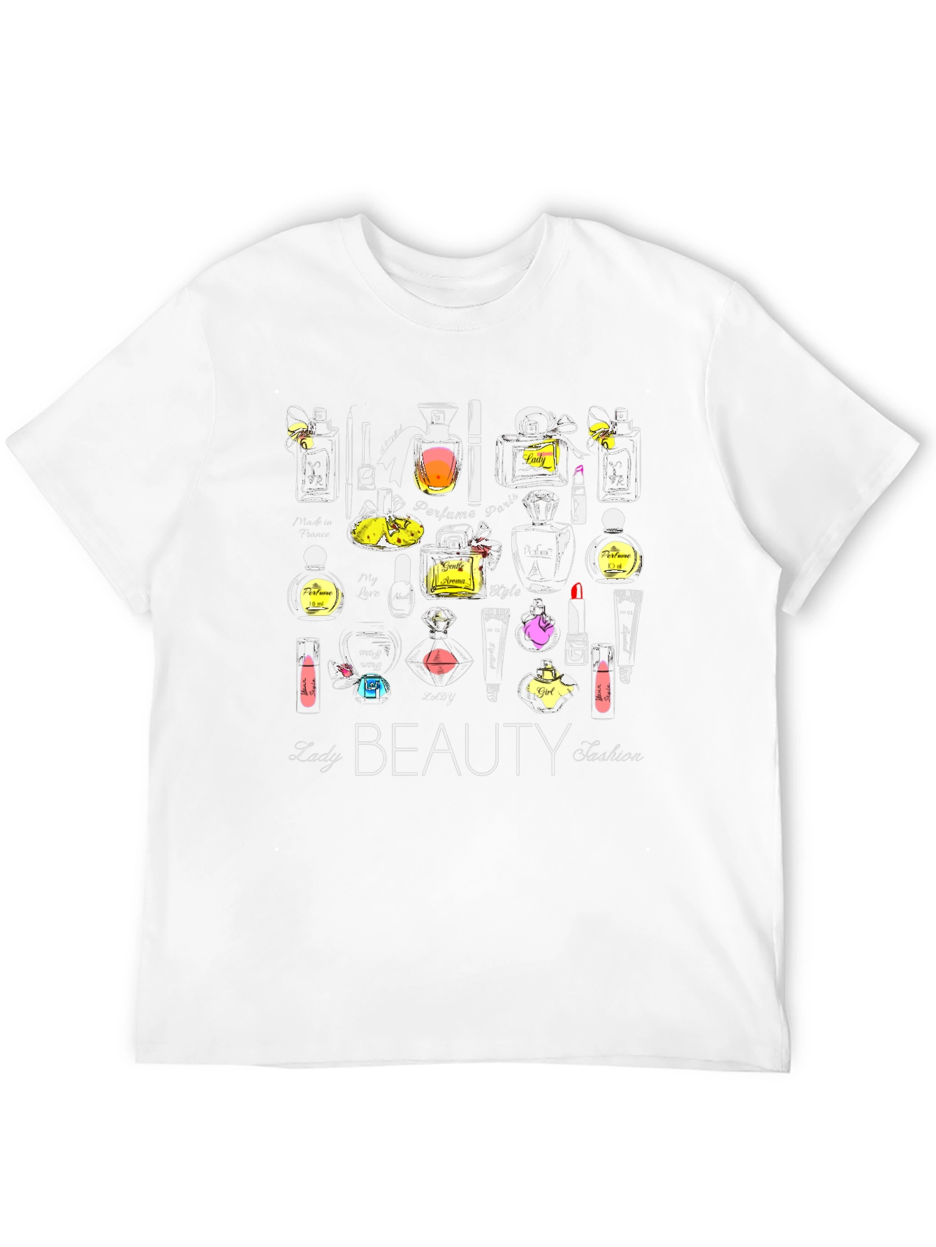 Beauty Fashion T-Shirt - Ladys Perfume & Makeup Design
