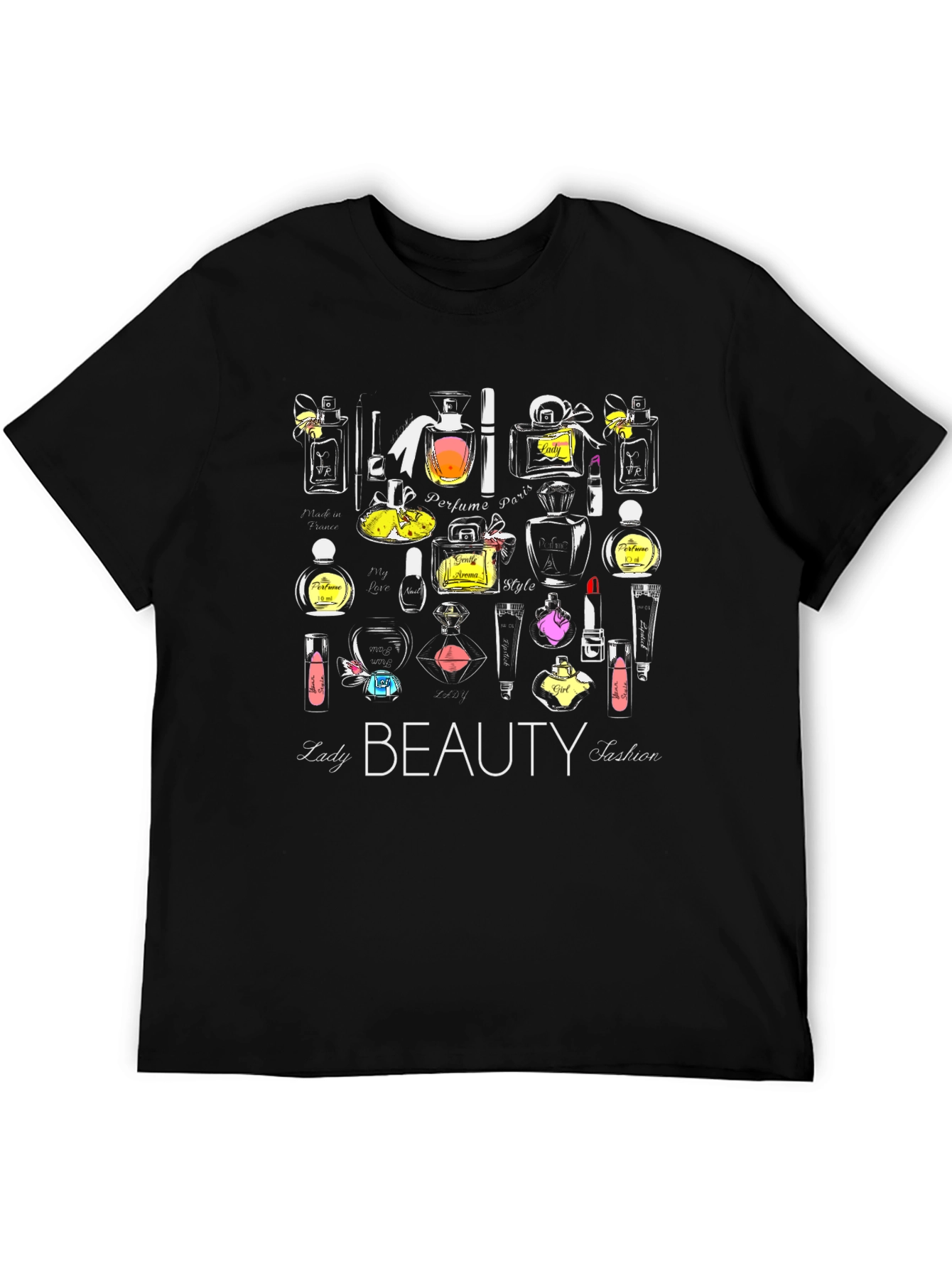 Beauty Fashion T-Shirt - Ladys Perfume & Makeup Design