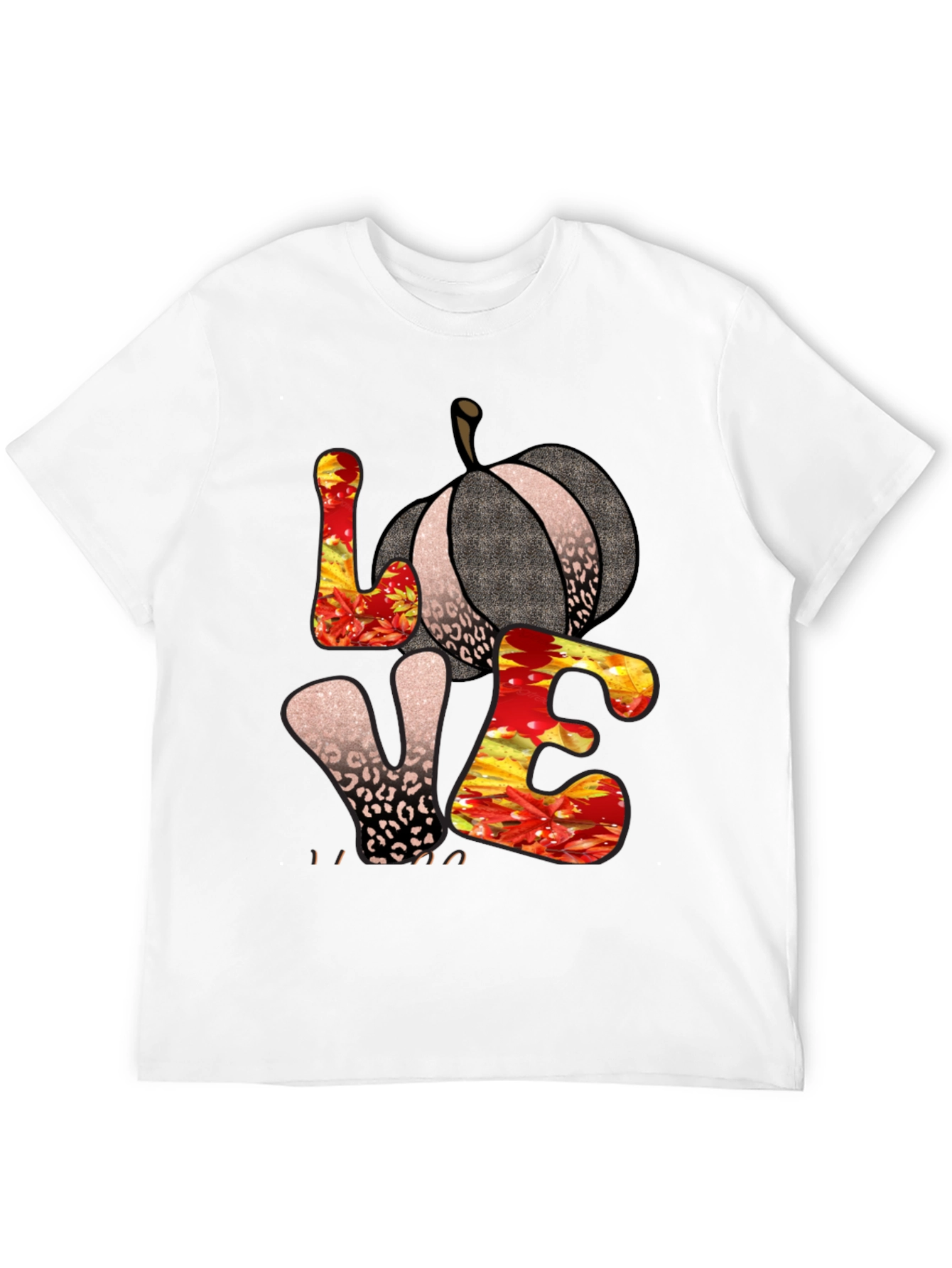 Fall Love Pumpkin Leopard Print T-Shirt