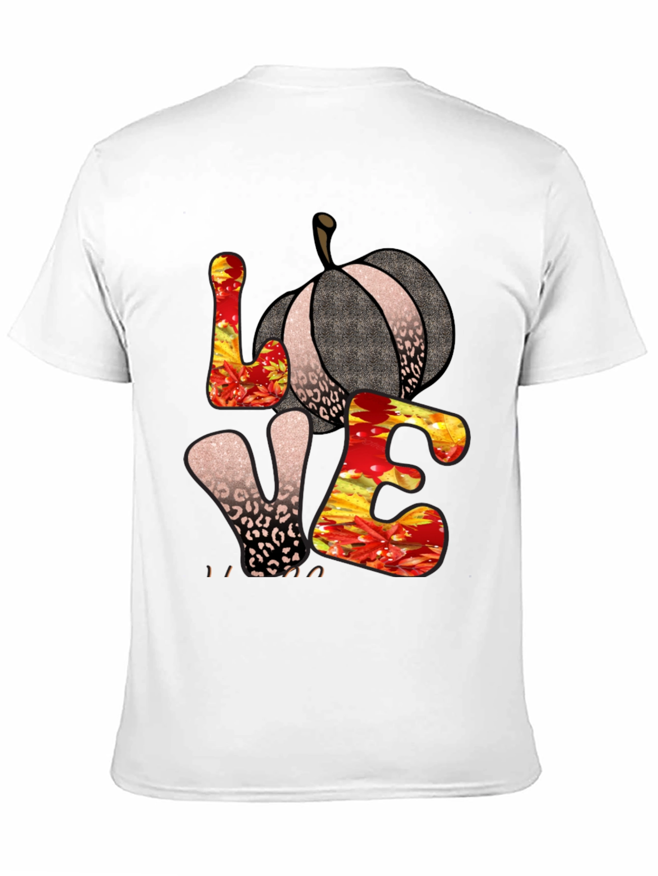 Fall Love Pumpkin Leopard Print T-Shirt