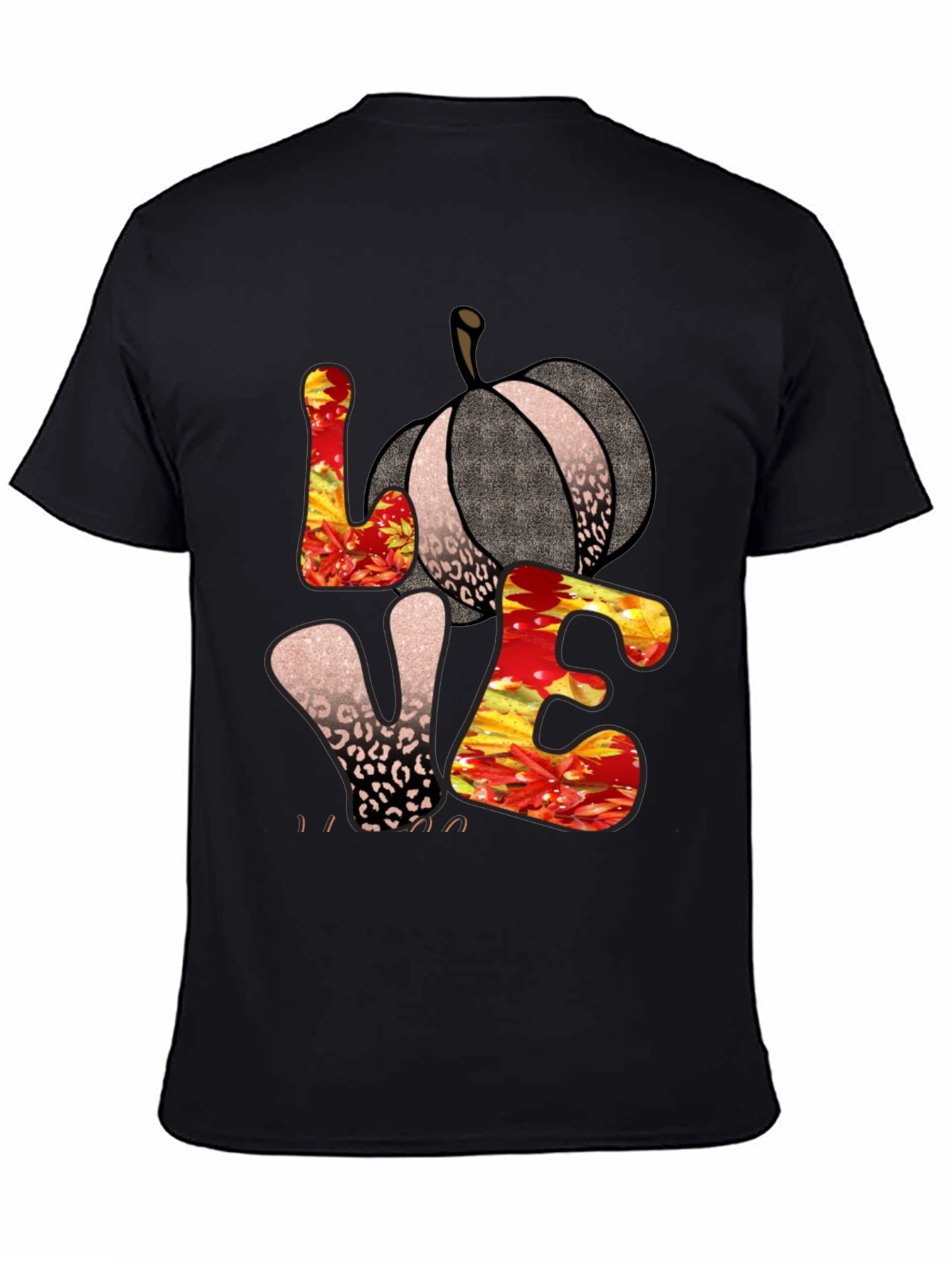Fall Love Pumpkin Leopard Print T-Shirt