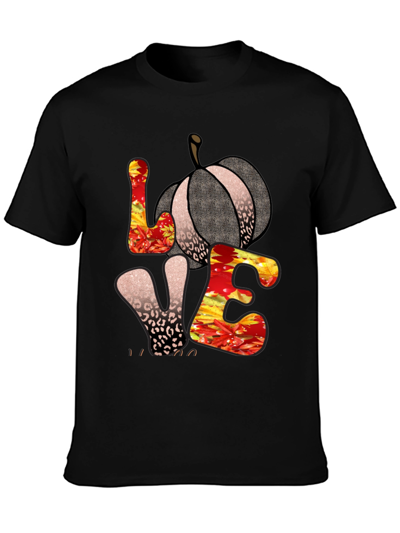 Fall Love Pumpkin Leopard Print T-Shirt