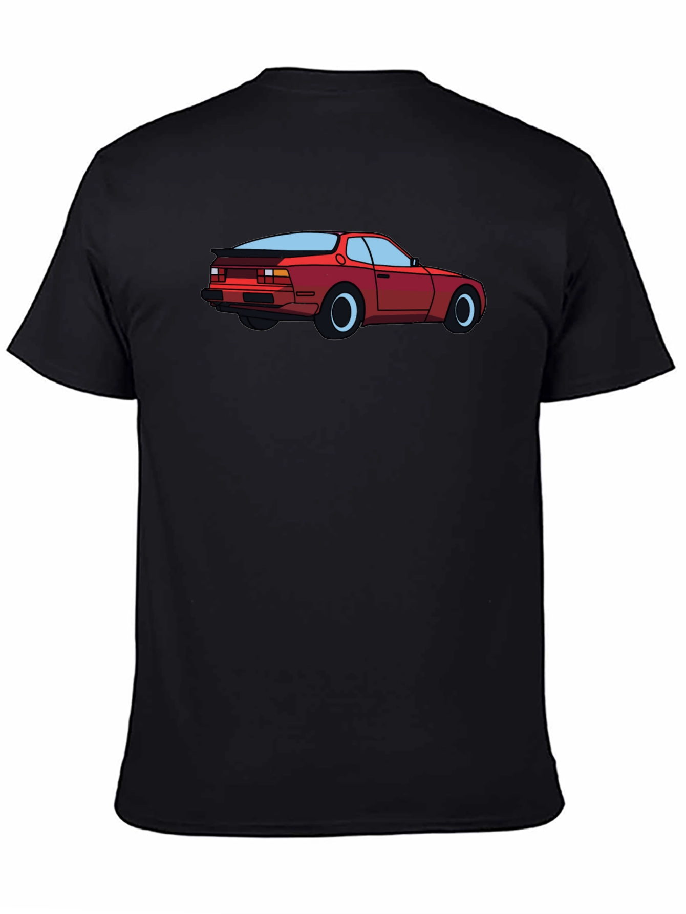 Retro Car Graphic Tee - Black Cotton T-Shirt
