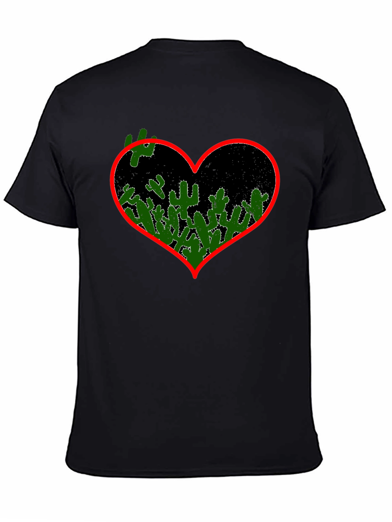 Cactus Heart Graphic Tee - Black