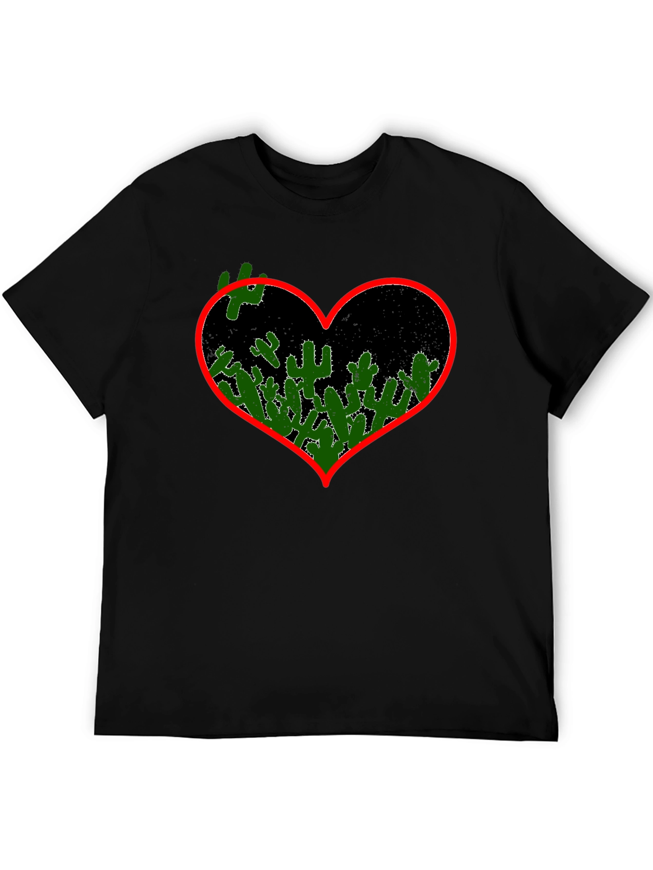 Cactus Heart Graphic Tee - Black