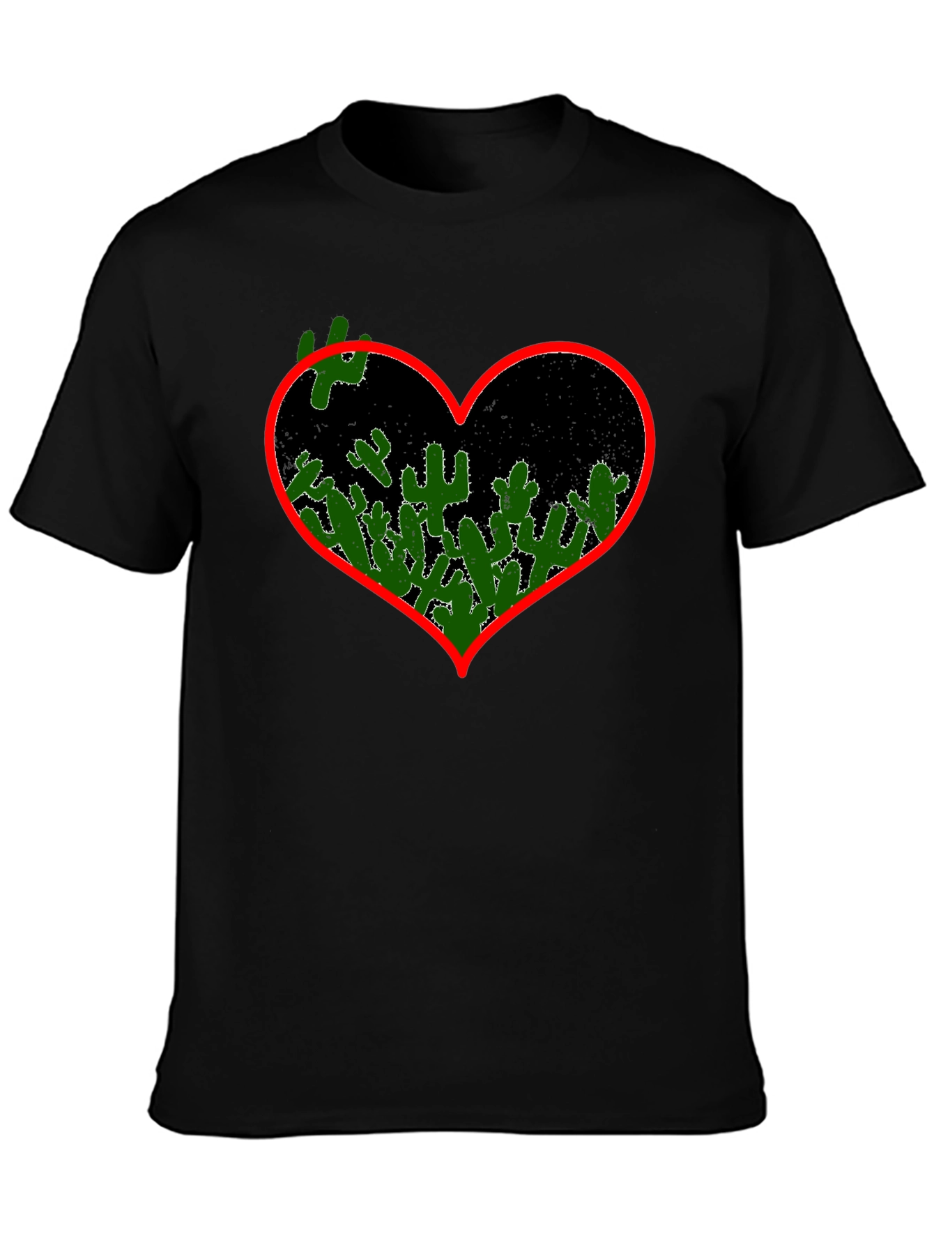 Cactus Heart Graphic Tee - Black