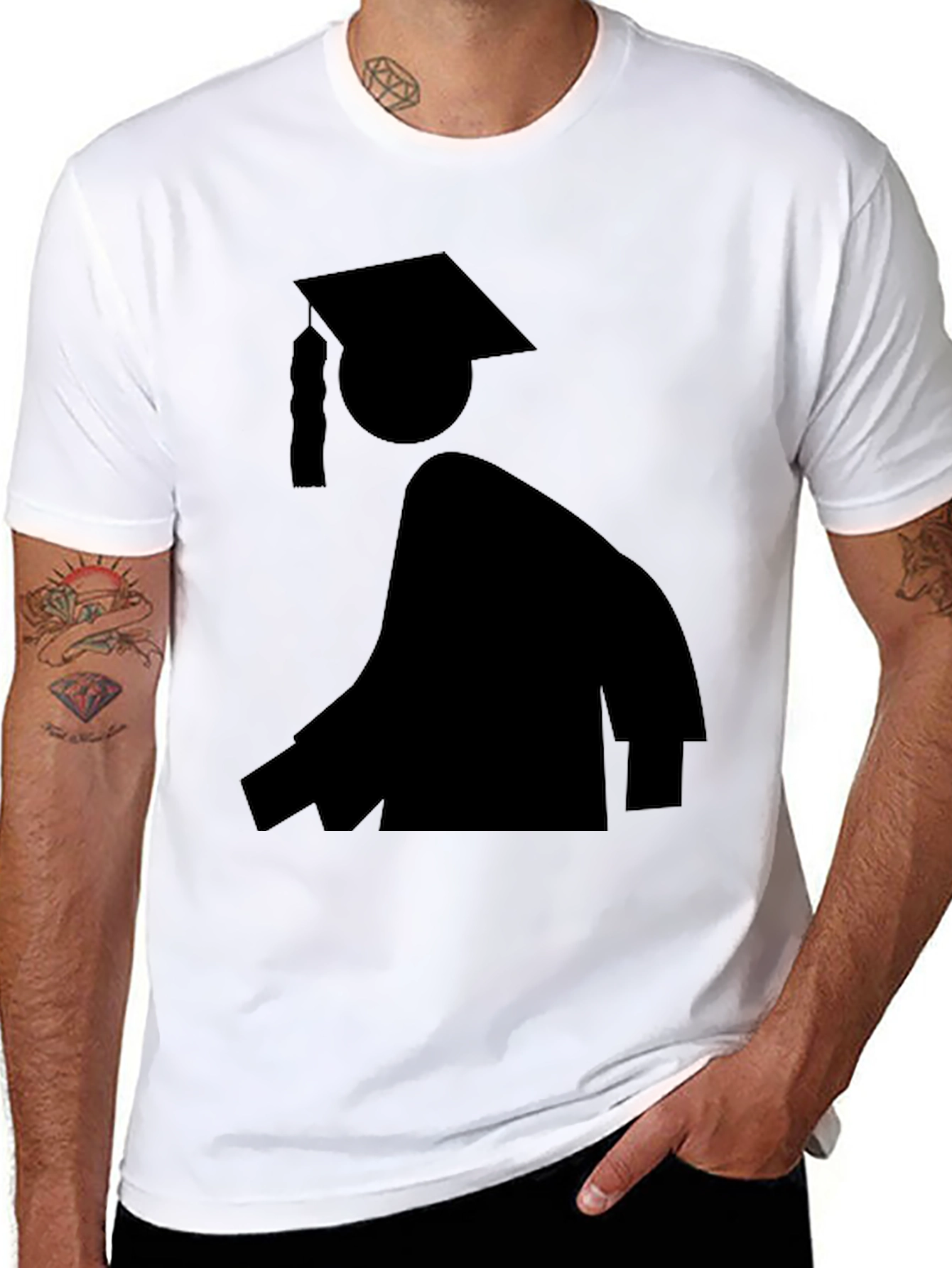 Graduation Silhouette Black T-Shirt