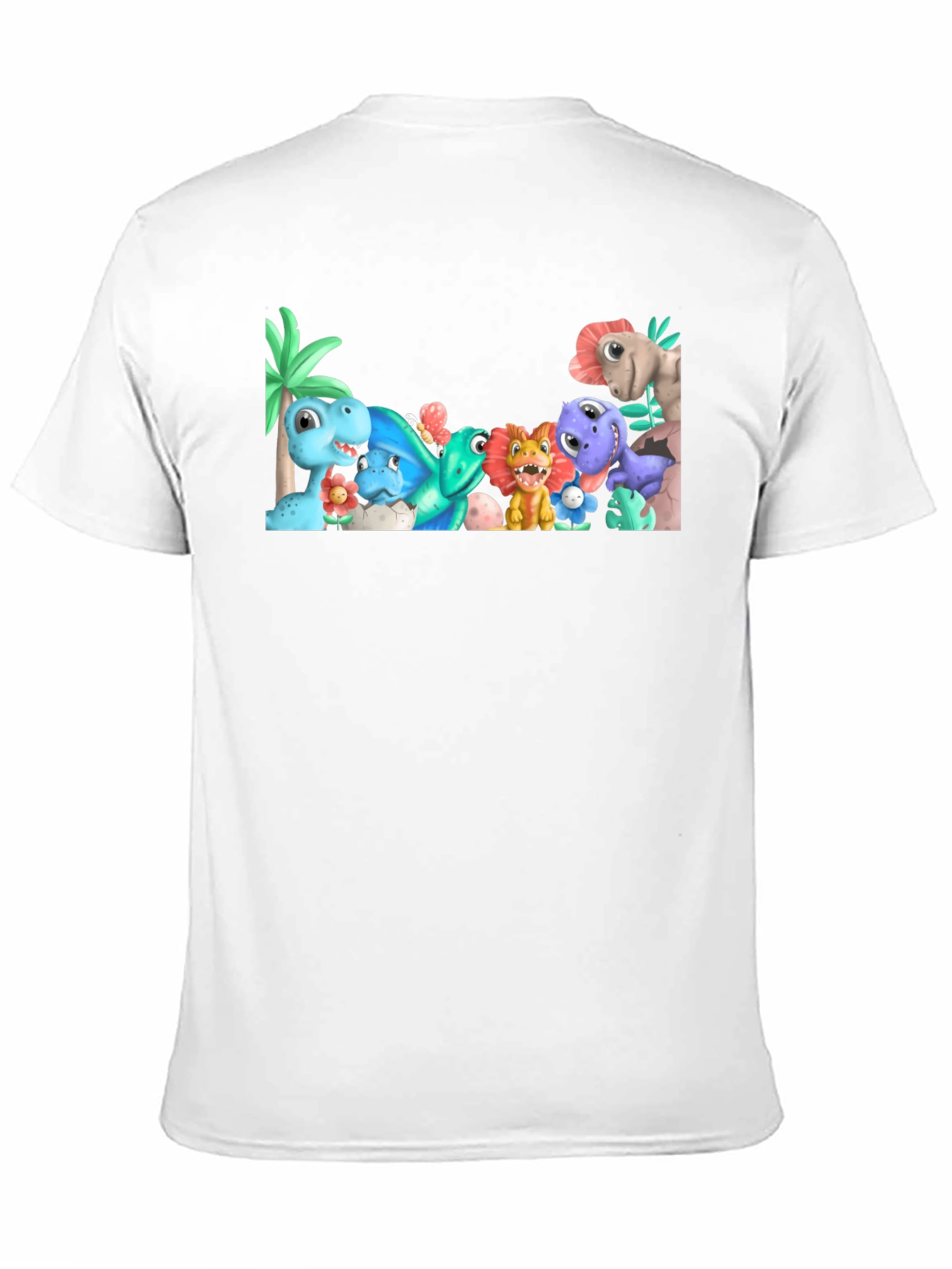 Cute Cartoon Dinosaur Graphic Black T-Shirt