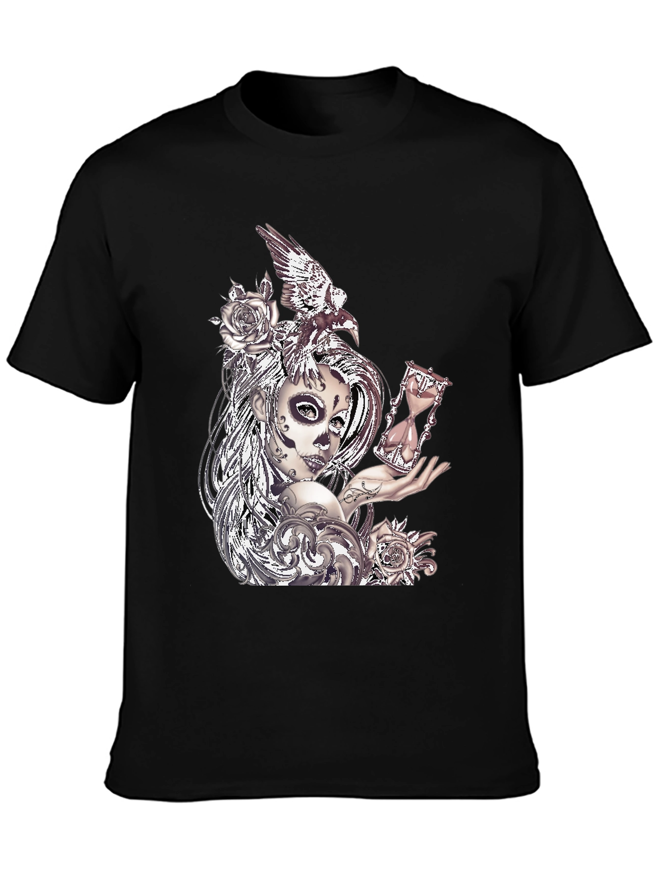 Sugar Skull Woman & Raven Graphic Tee