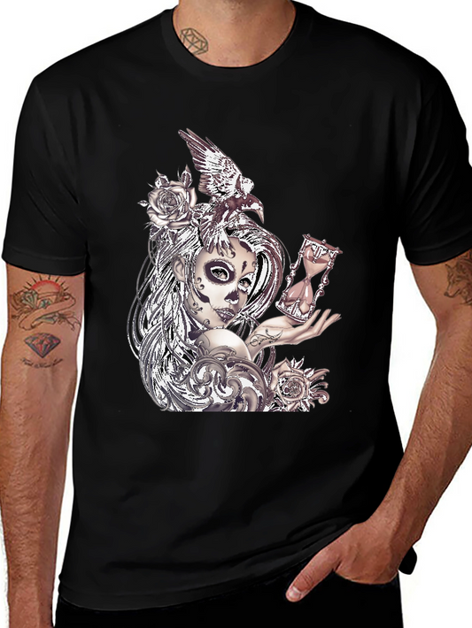 Sugar Skull Woman & Raven Graphic Tee