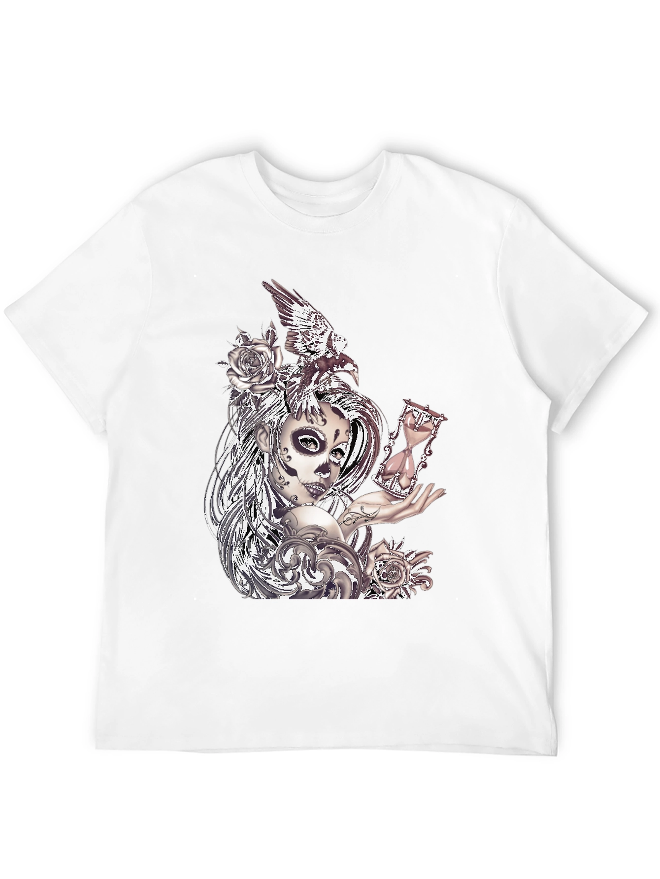 Sugar Skull Woman & Raven Graphic Tee