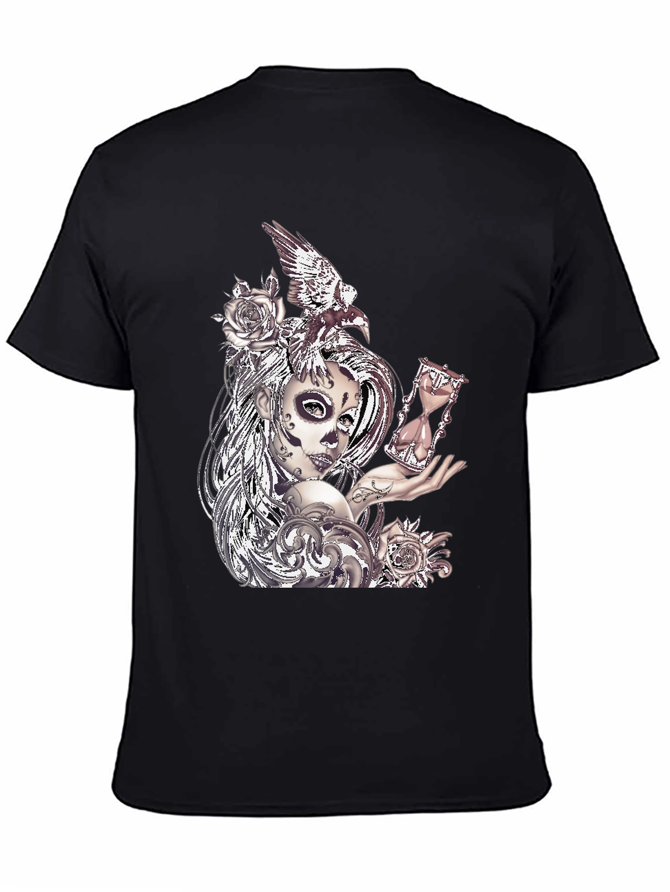 Sugar Skull Woman & Raven Graphic Tee