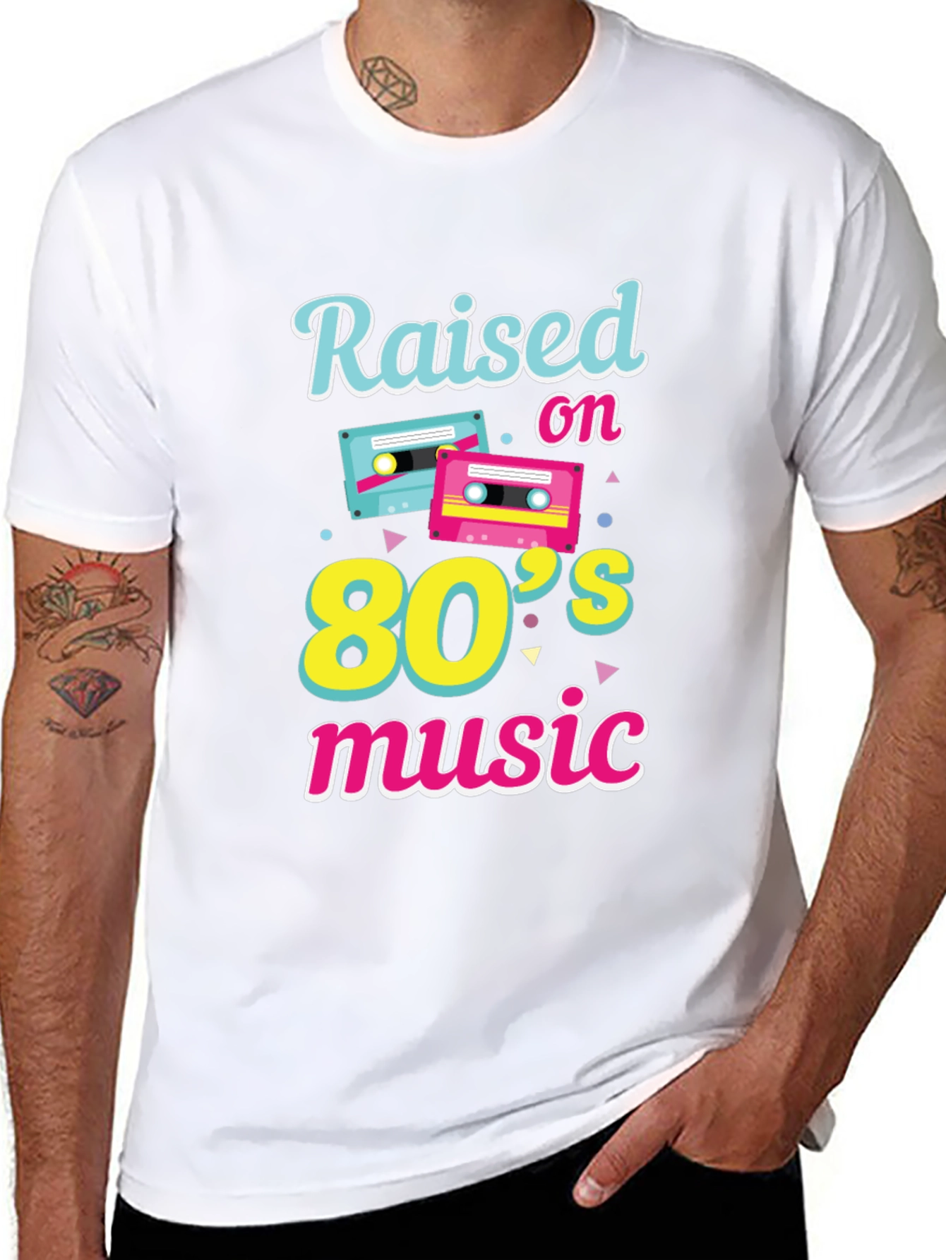 Raised on 80s Music Graphic T-Shirt