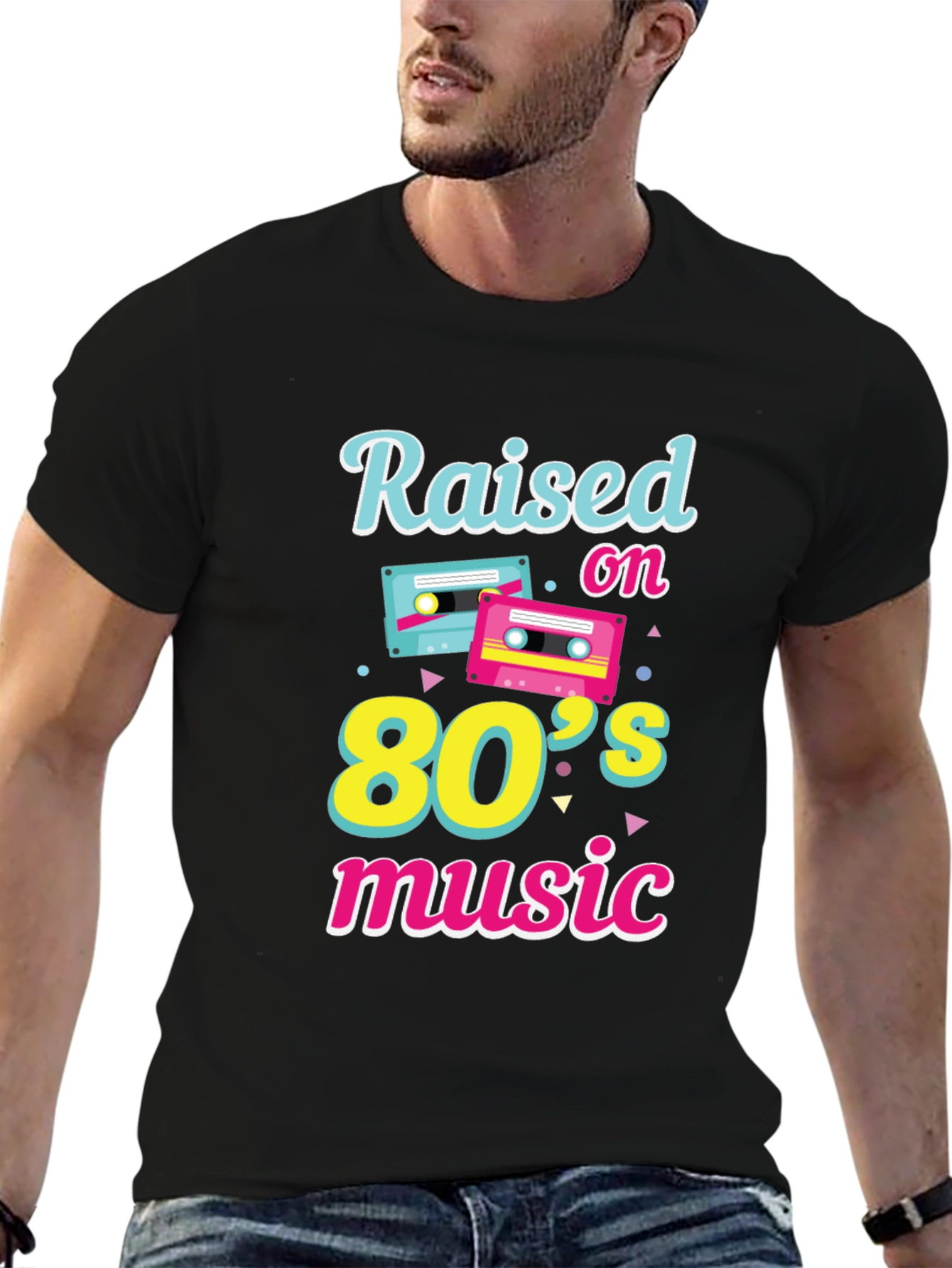 Raised on 80s Music Graphic T-Shirt