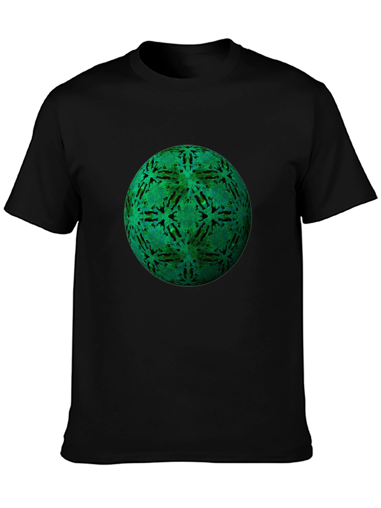 Green Orb Black T-Shirt - Unique Design
