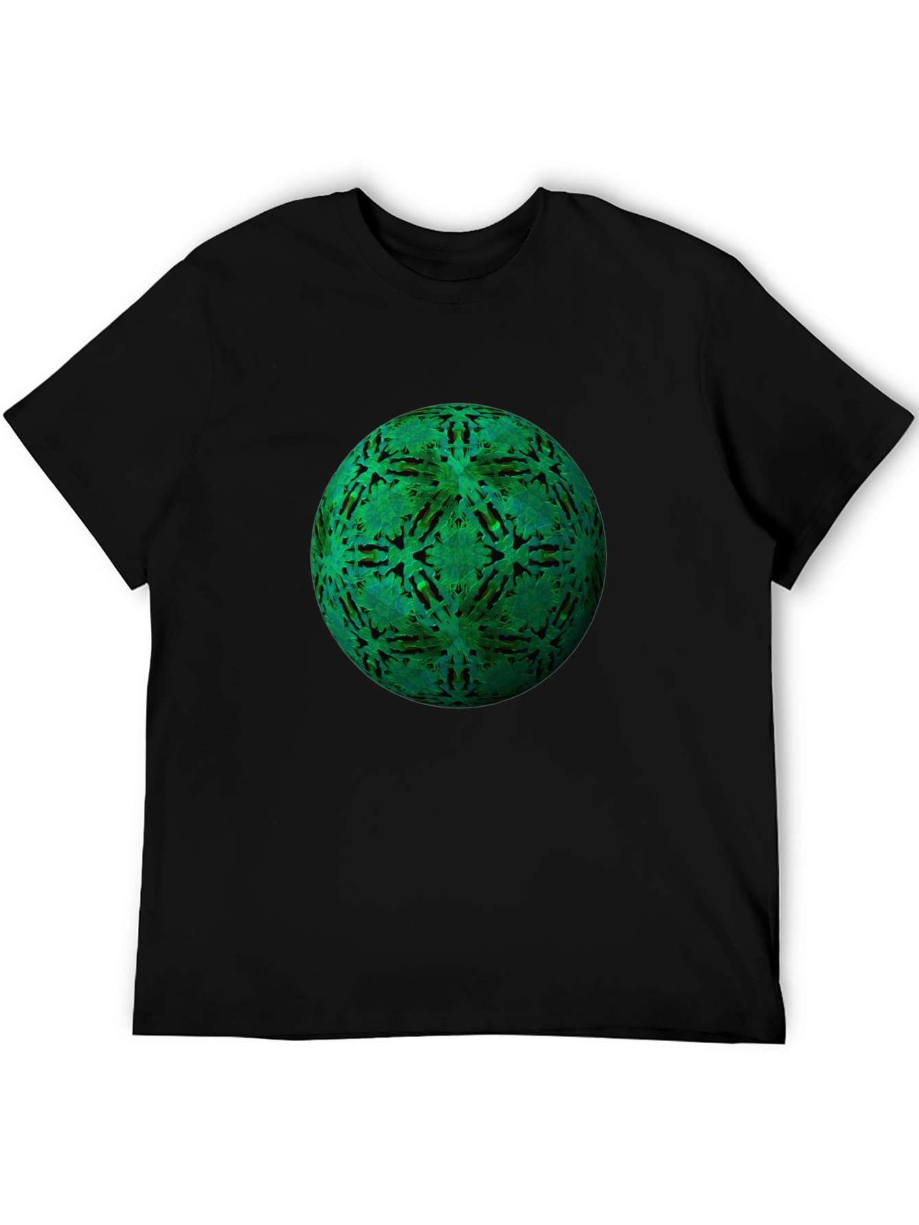 Green Orb Black T-Shirt - Unique Design