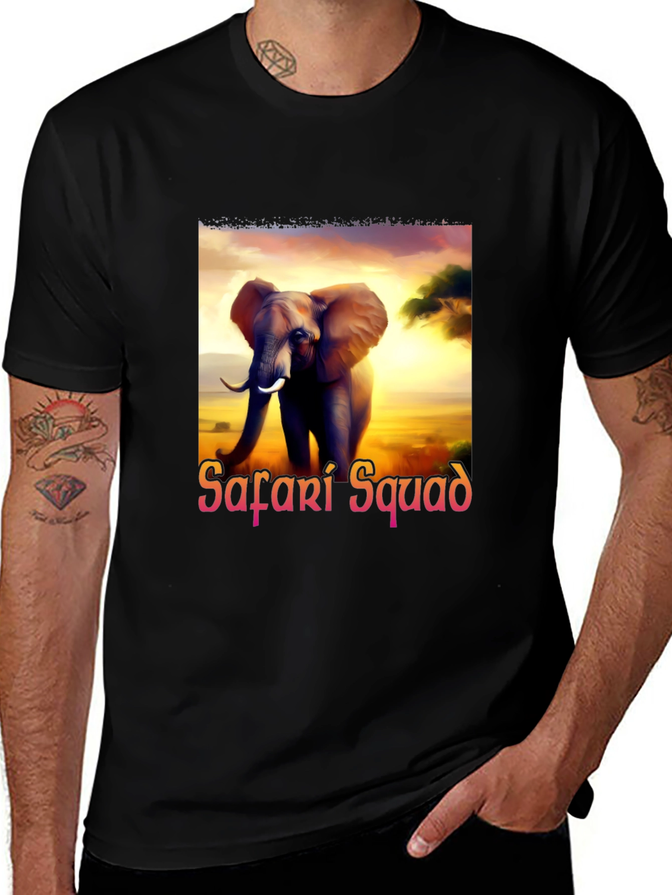 Safari Squad Elephant Graphic Tee - Adventure Awaits!