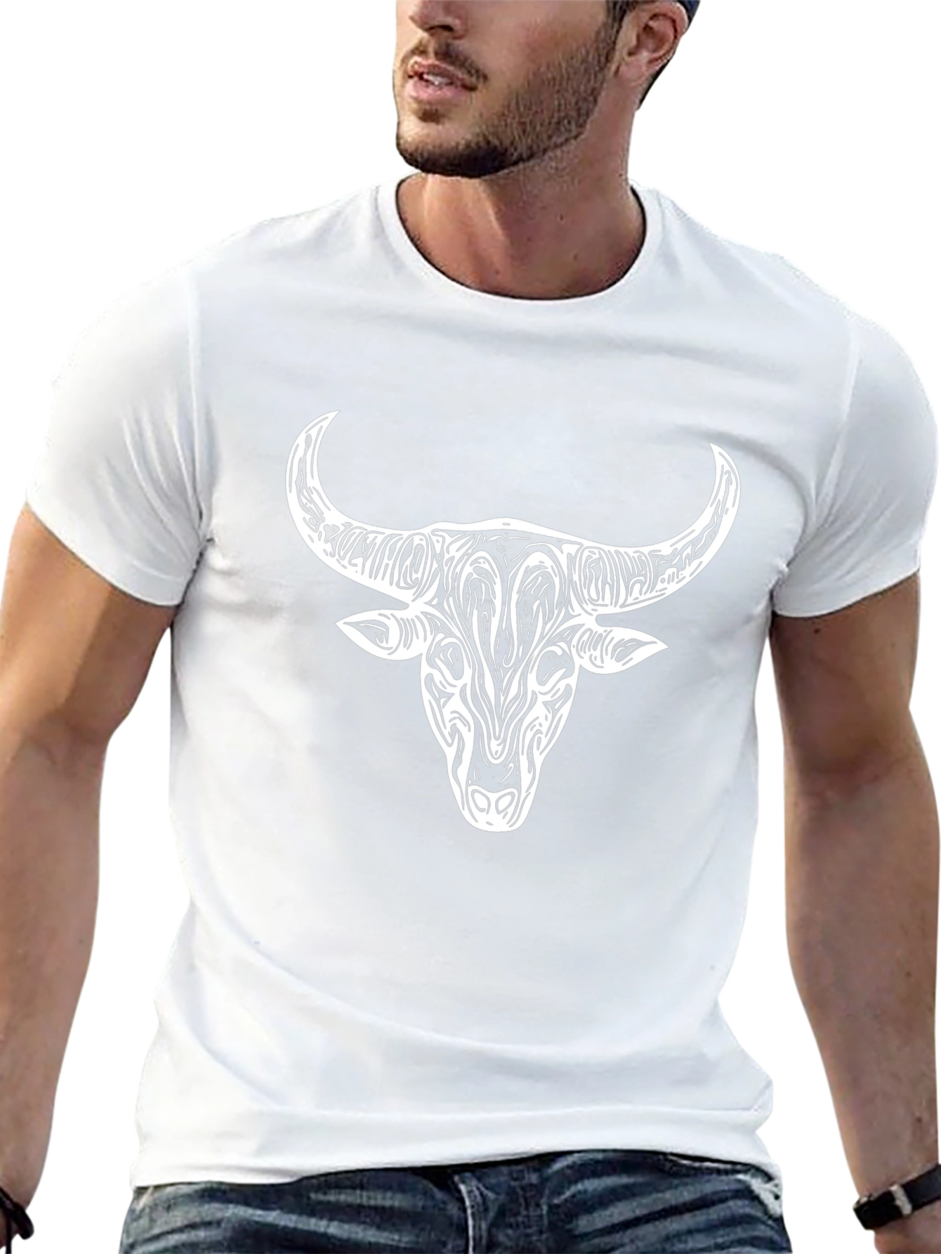 Bull Head Graphic Tee - Black