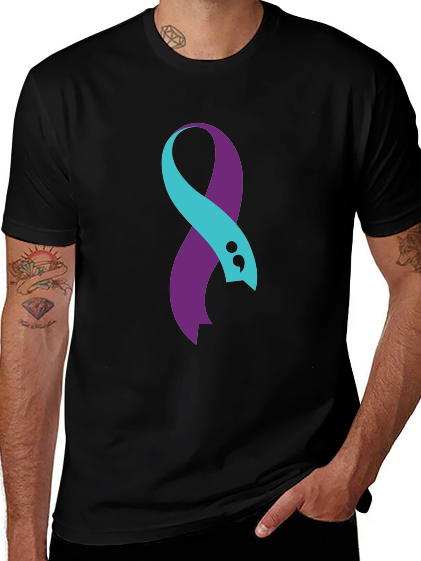 Semicolon Ribbon Mental Health Awareness T-Shirt