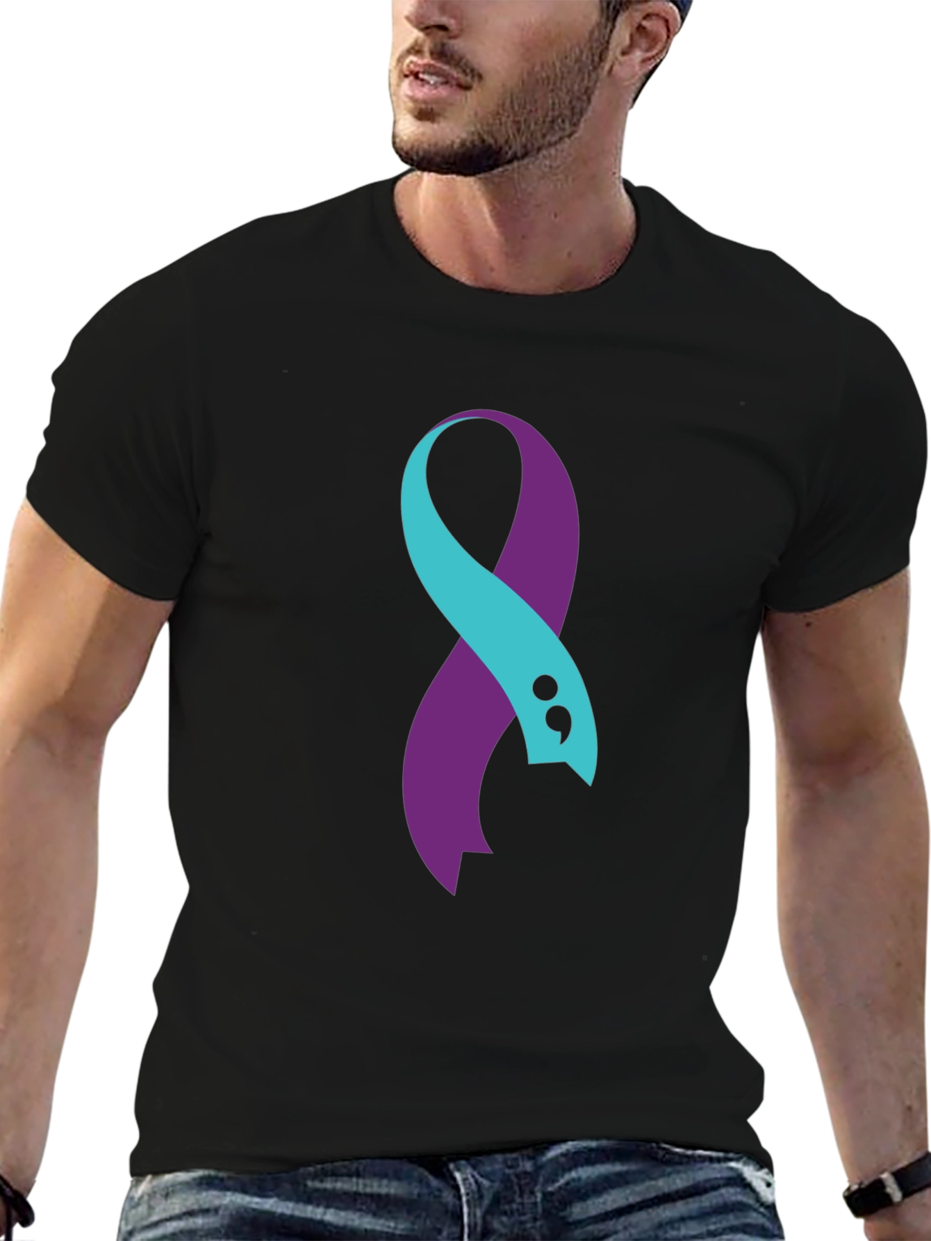 Semicolon Ribbon Mental Health Awareness T-Shirt