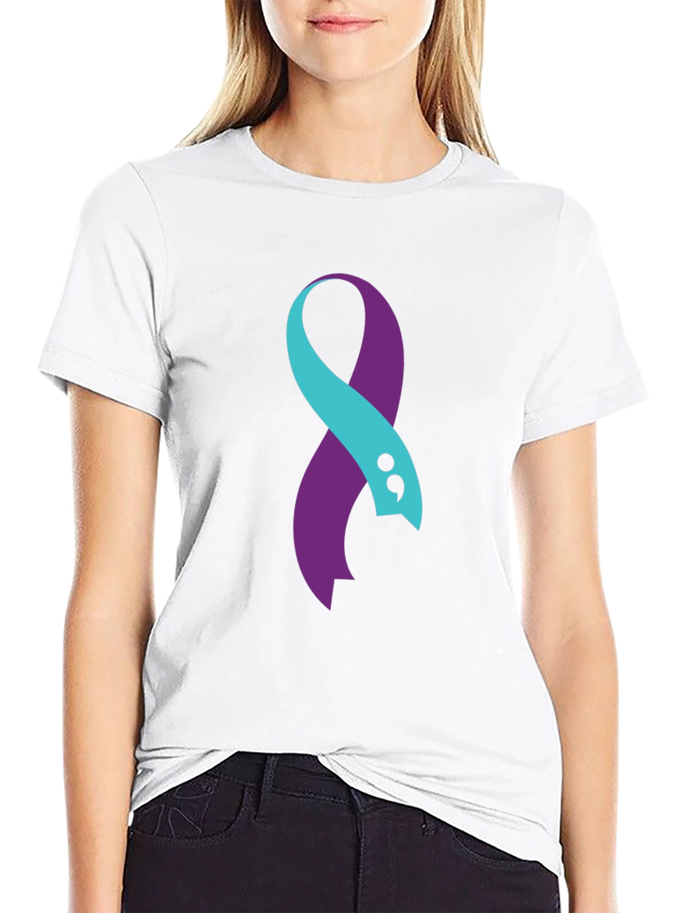 Semicolon Ribbon Mental Health Awareness T-Shirt