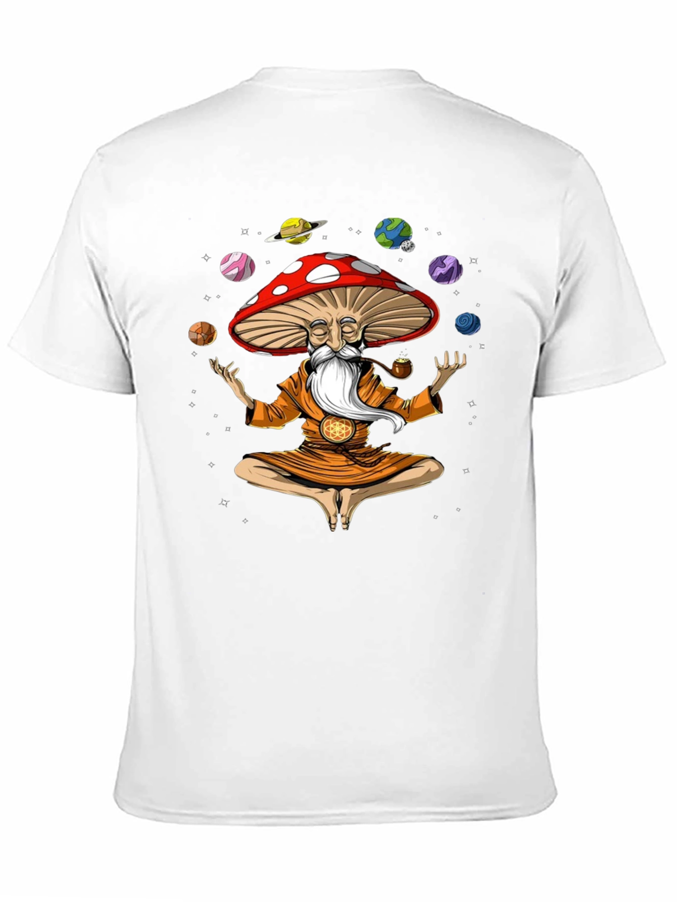 Mushroom Meditator Black Graphic T-Shirt