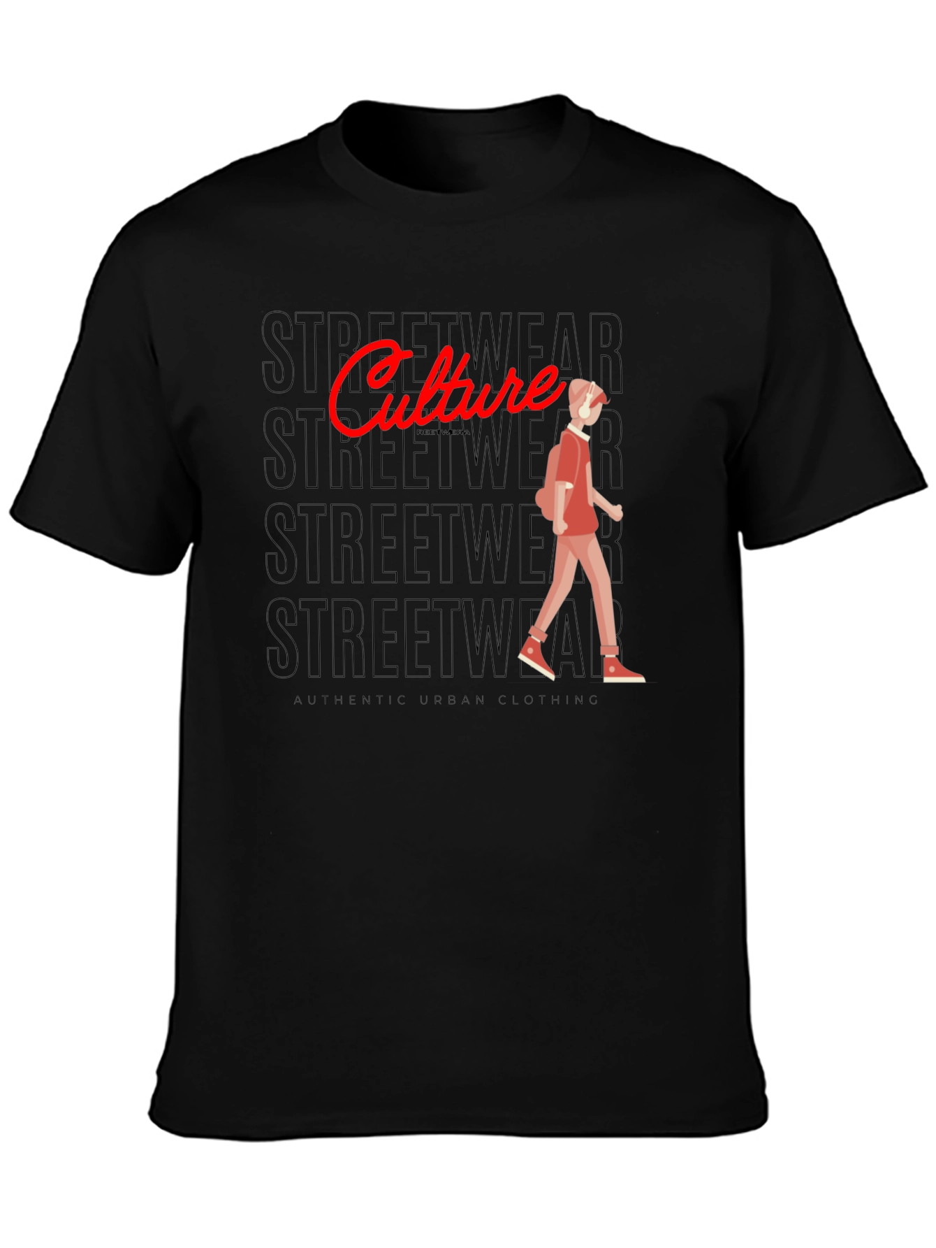 Streetwear Culture Graphic Black T-Shirt