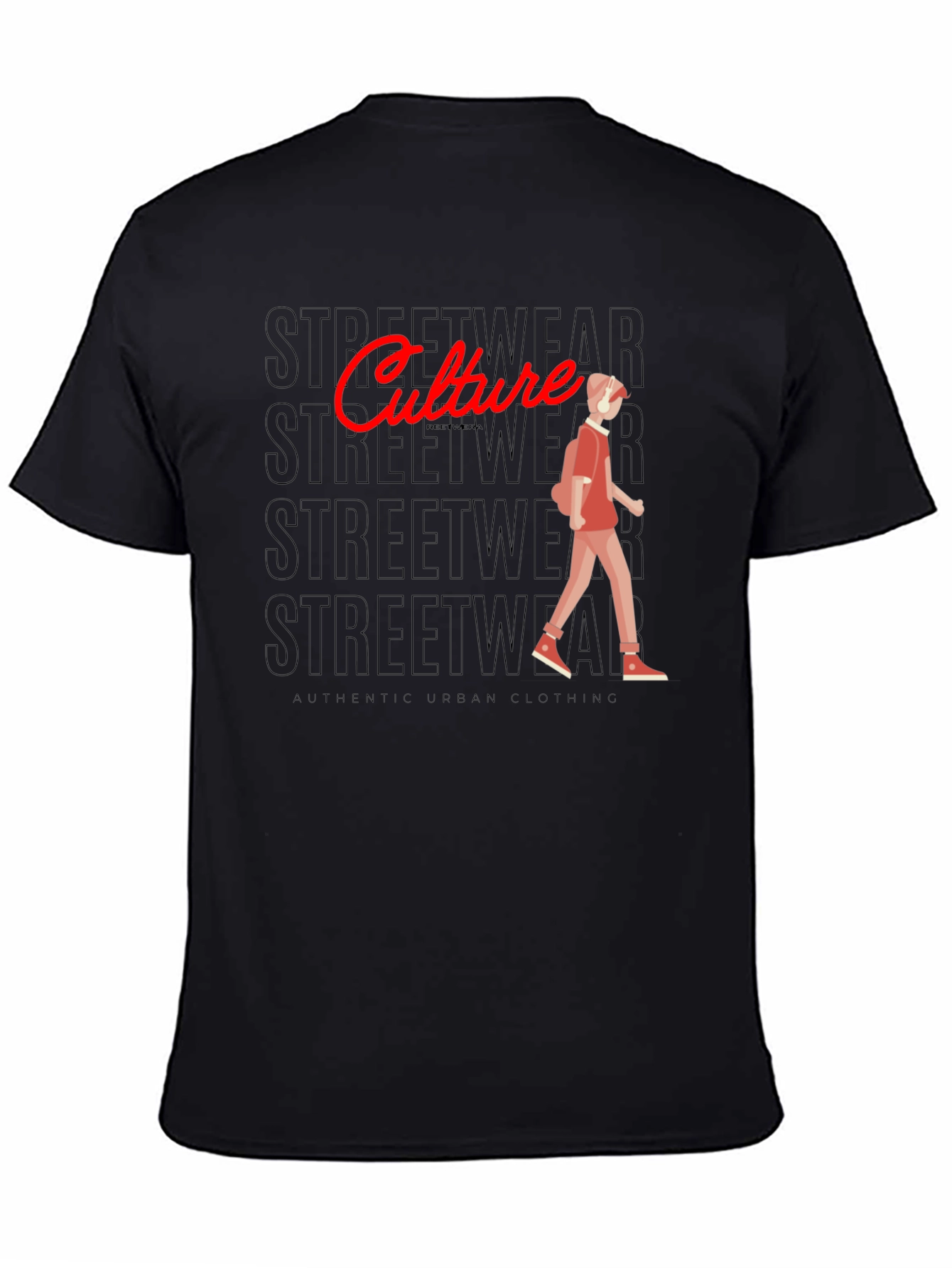 Streetwear Culture Graphic Black T-Shirt
