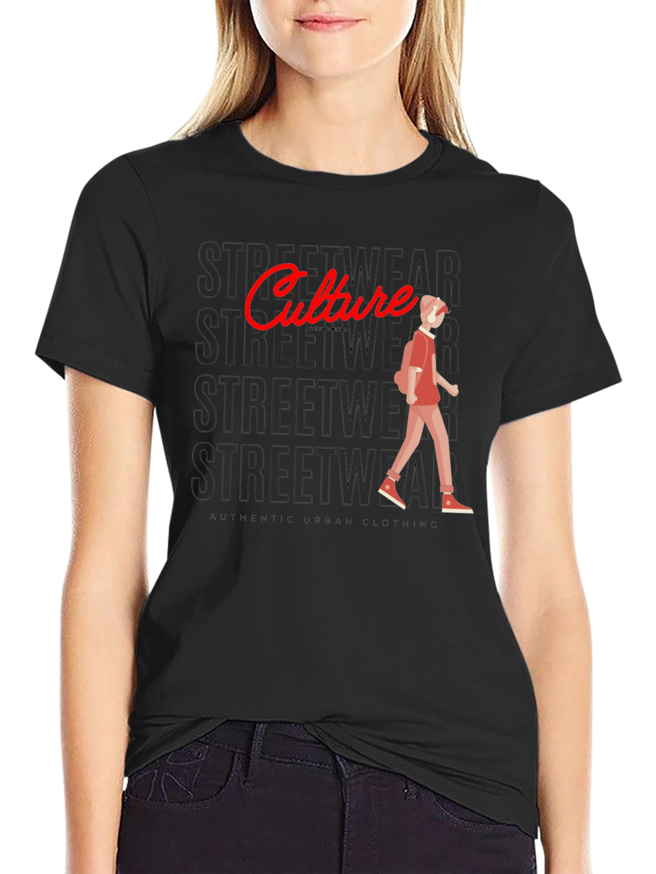 Streetwear Culture Graphic Black T-Shirt