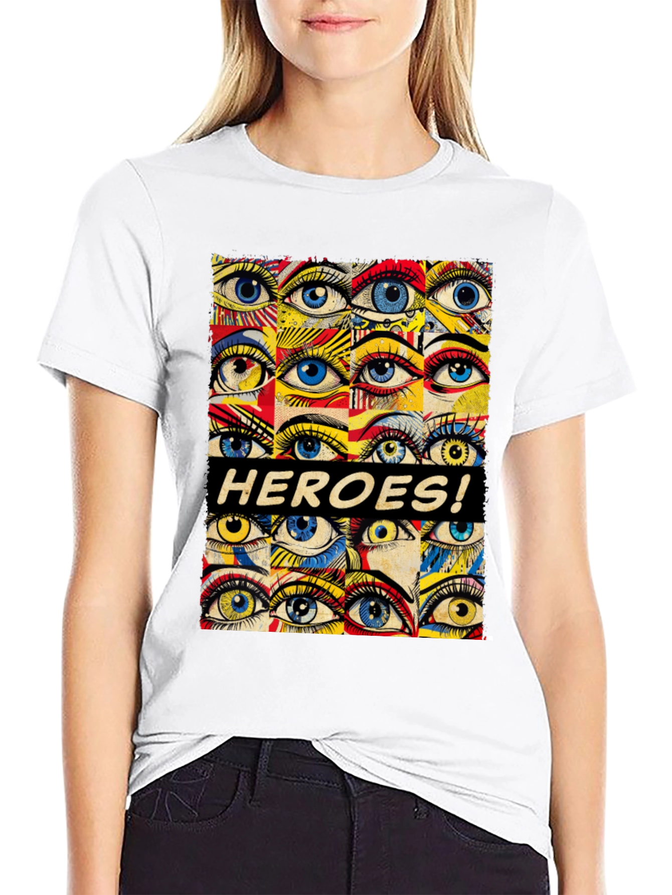 HEROES! Graphic Print Crew Neck T-Shirt