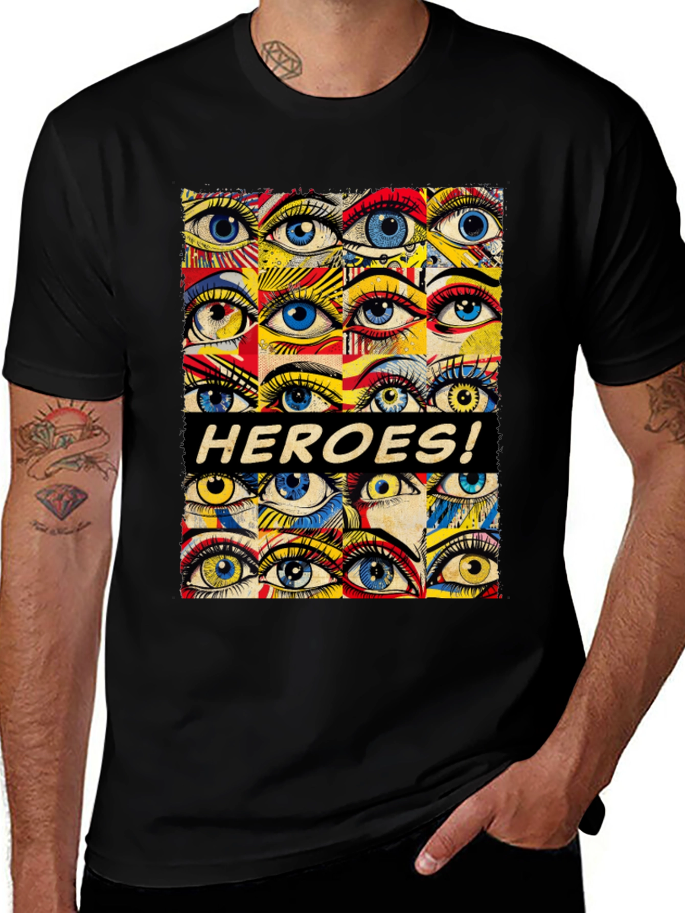 HEROES! Graphic Print Crew Neck T-Shirt