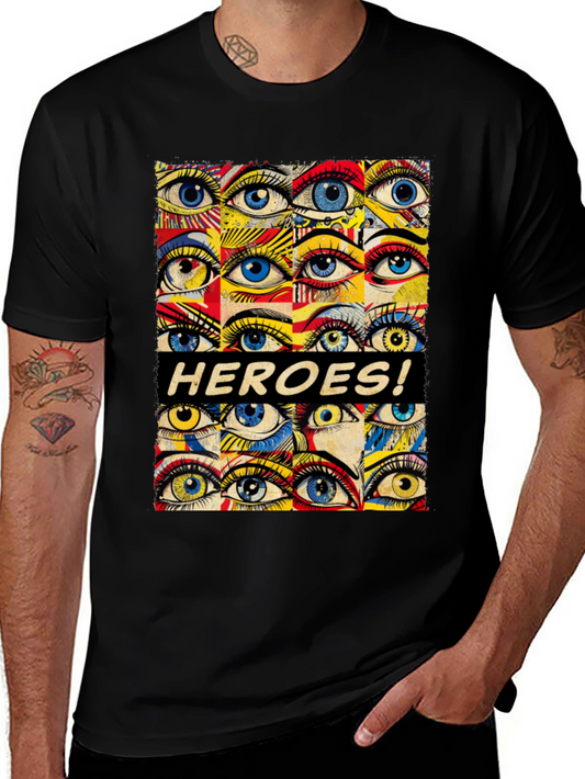 HEROES! Graphic Print Crew Neck T-Shirt