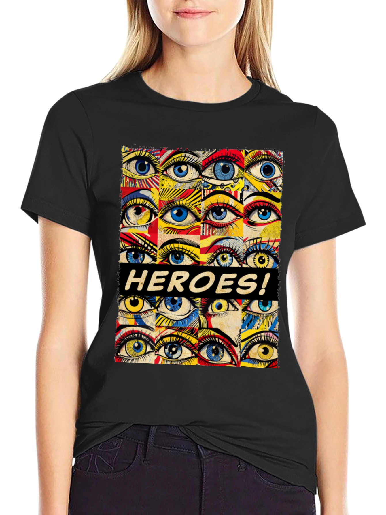 HEROES! Graphic Print Crew Neck T-Shirt