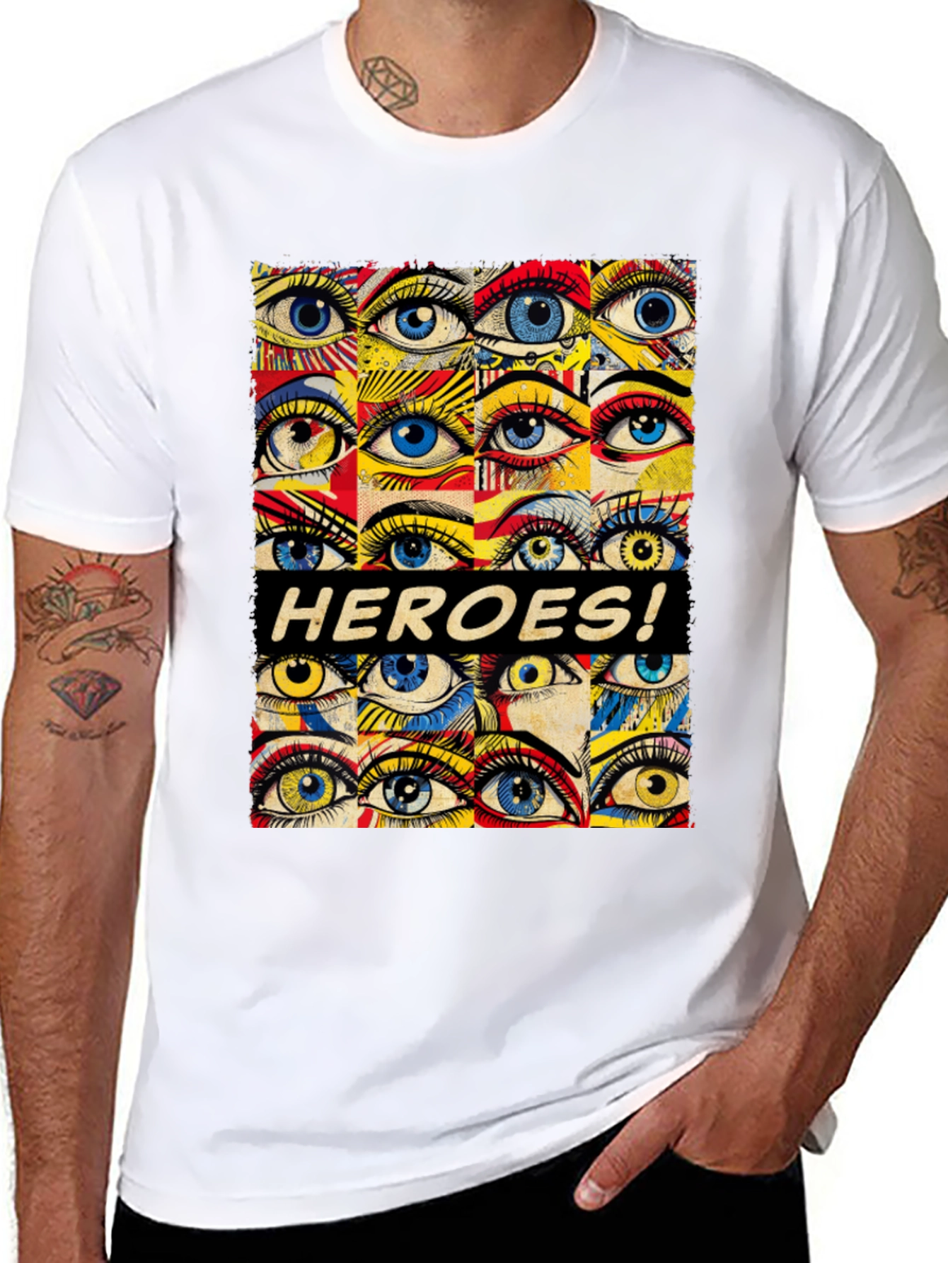 HEROES! Graphic Print Crew Neck T-Shirt
