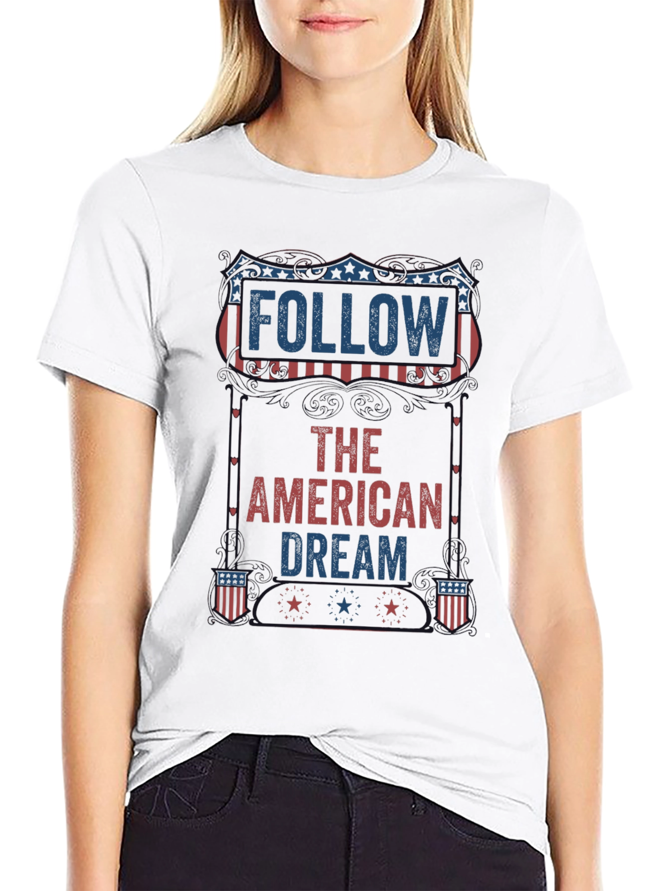 Follow The American Dream Patriotic Graphic Tee