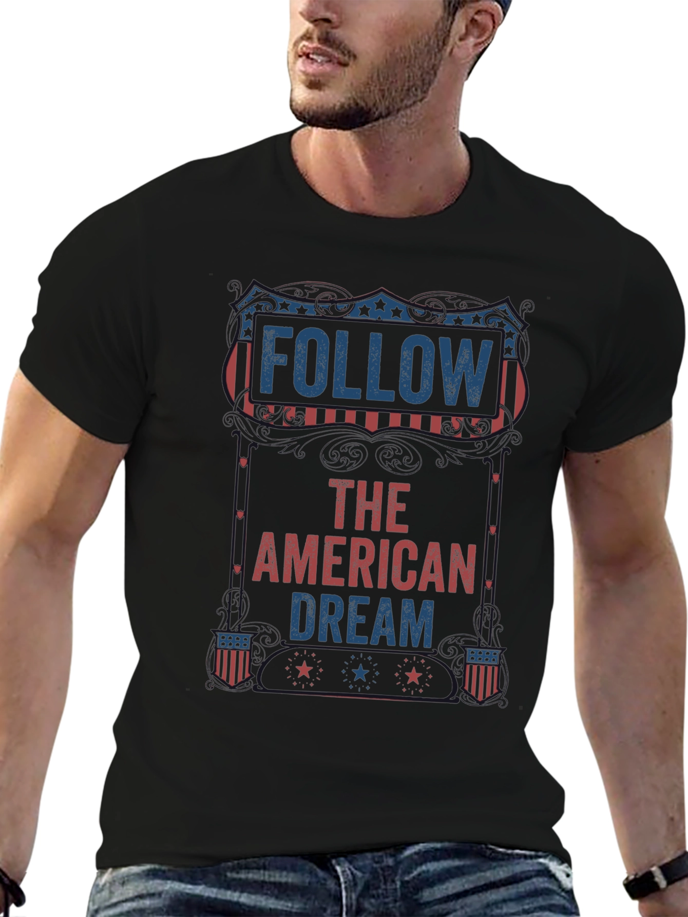 Follow The American Dream Patriotic Graphic Tee
